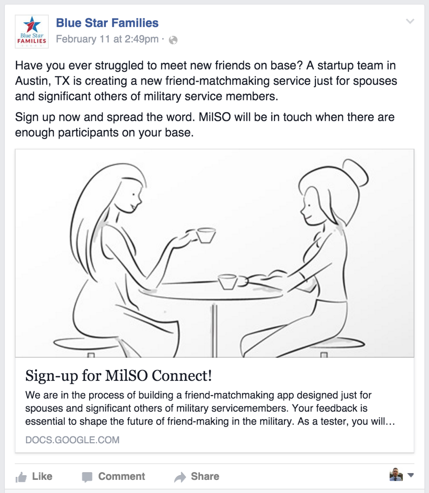 Advertisement through social media