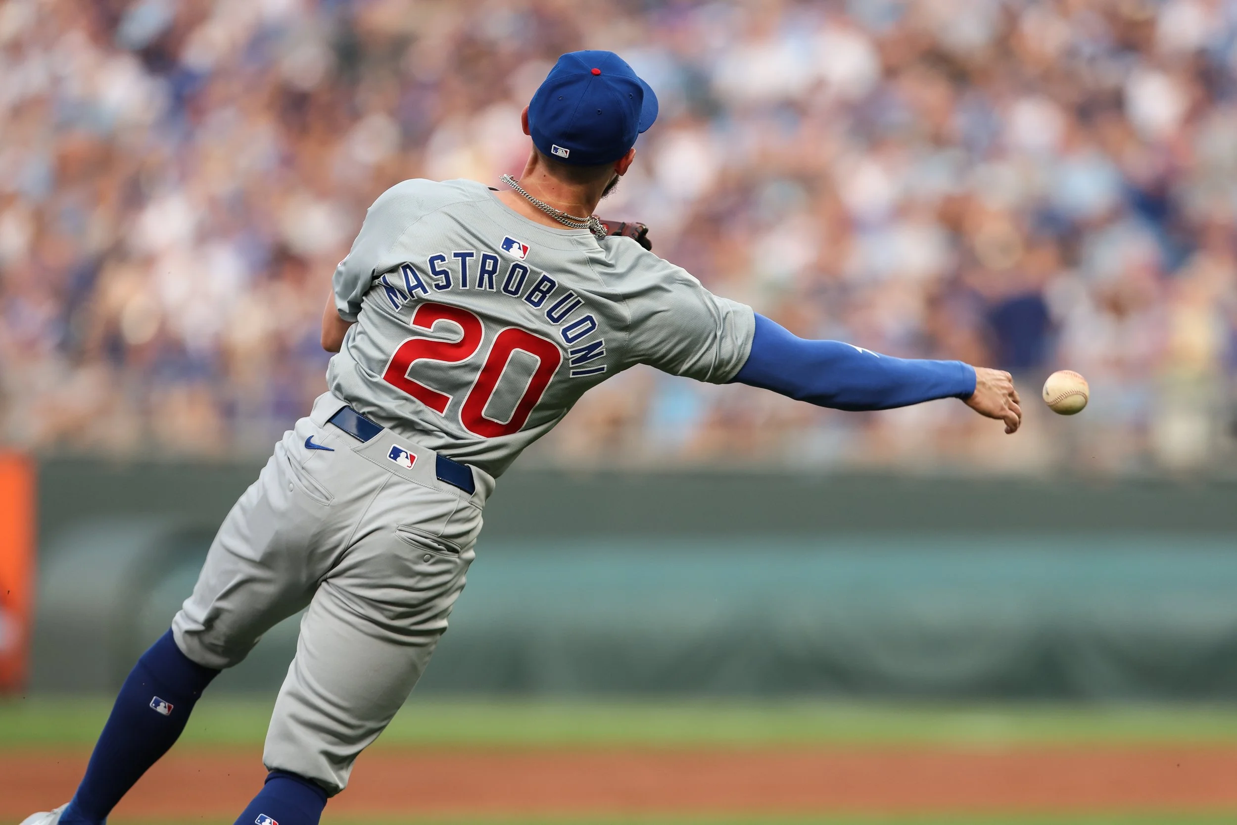 07262024_CHC@KC_Miles Mastrobuoni throw to first_TGatlin.JPG