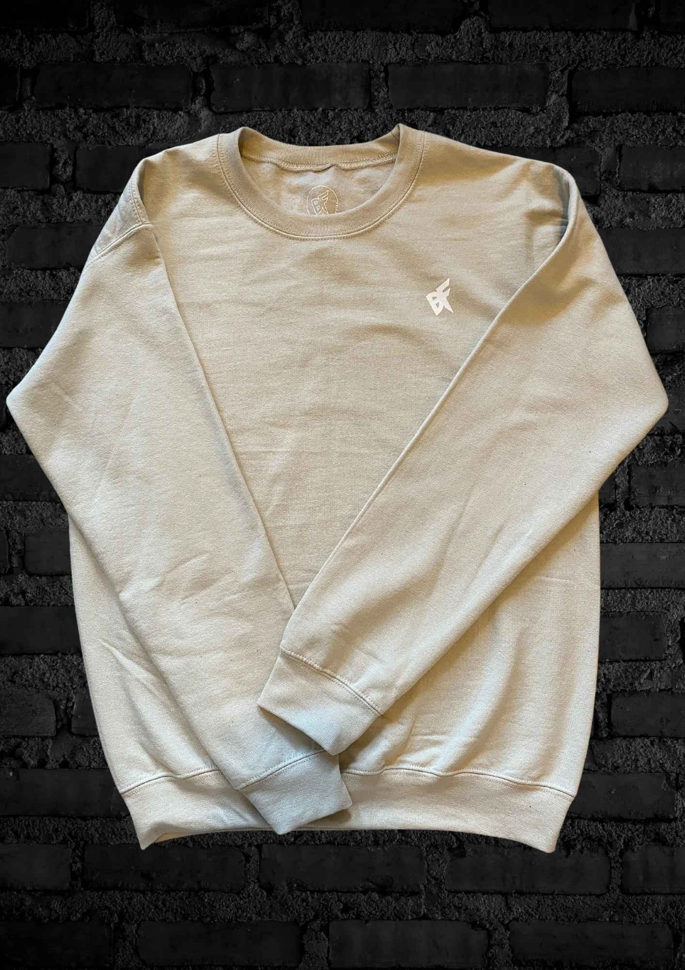 Sand Color Crew Neck Sweatshirt
