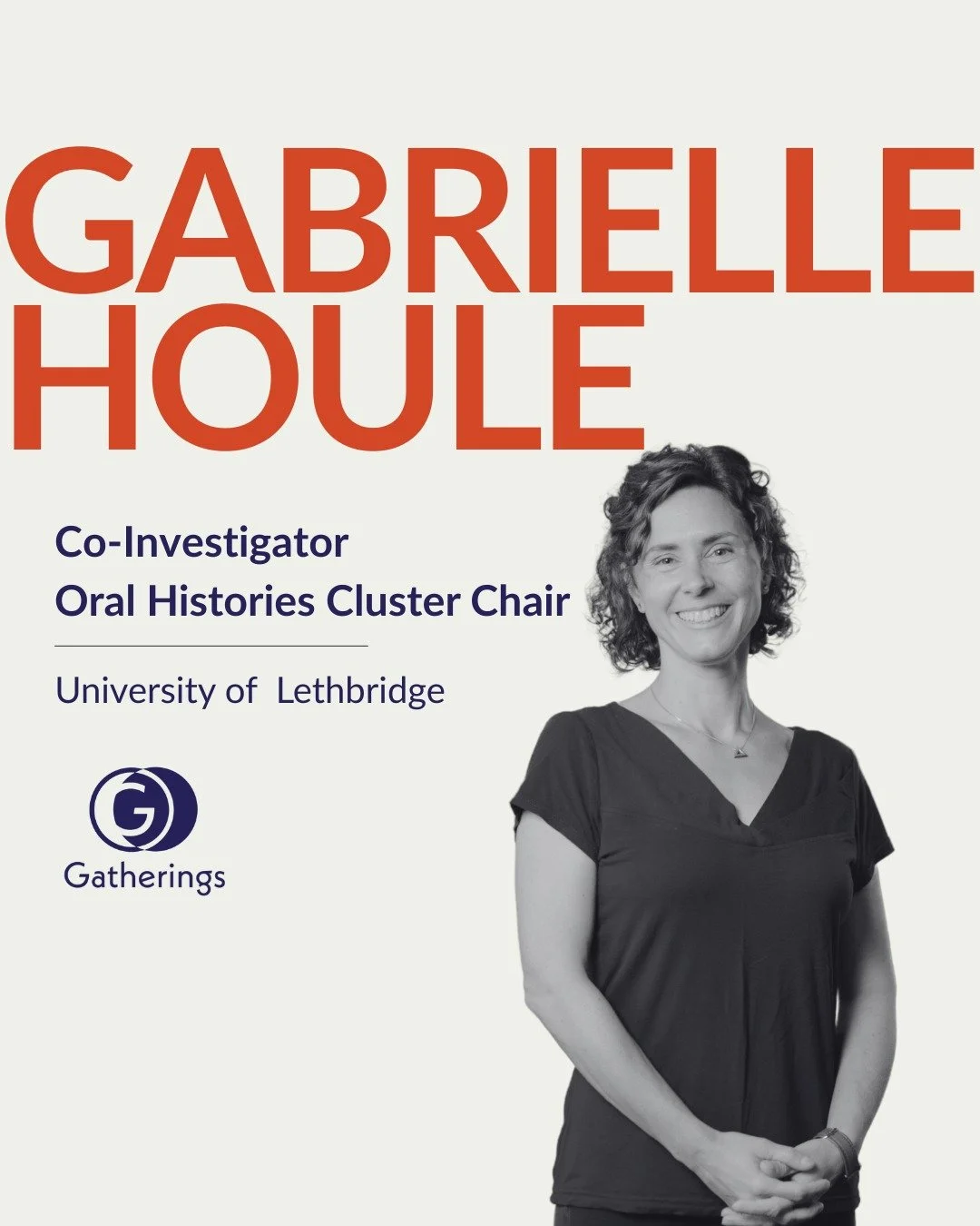 In this installment of our Co-Investigator series, we are highlighting Gabrielle Houle, who also holds the position of Oral Histories Cluster Chair. 

Gabrielle Houle is a multilingual artist, scholar, educator, and translator specializing in the Com