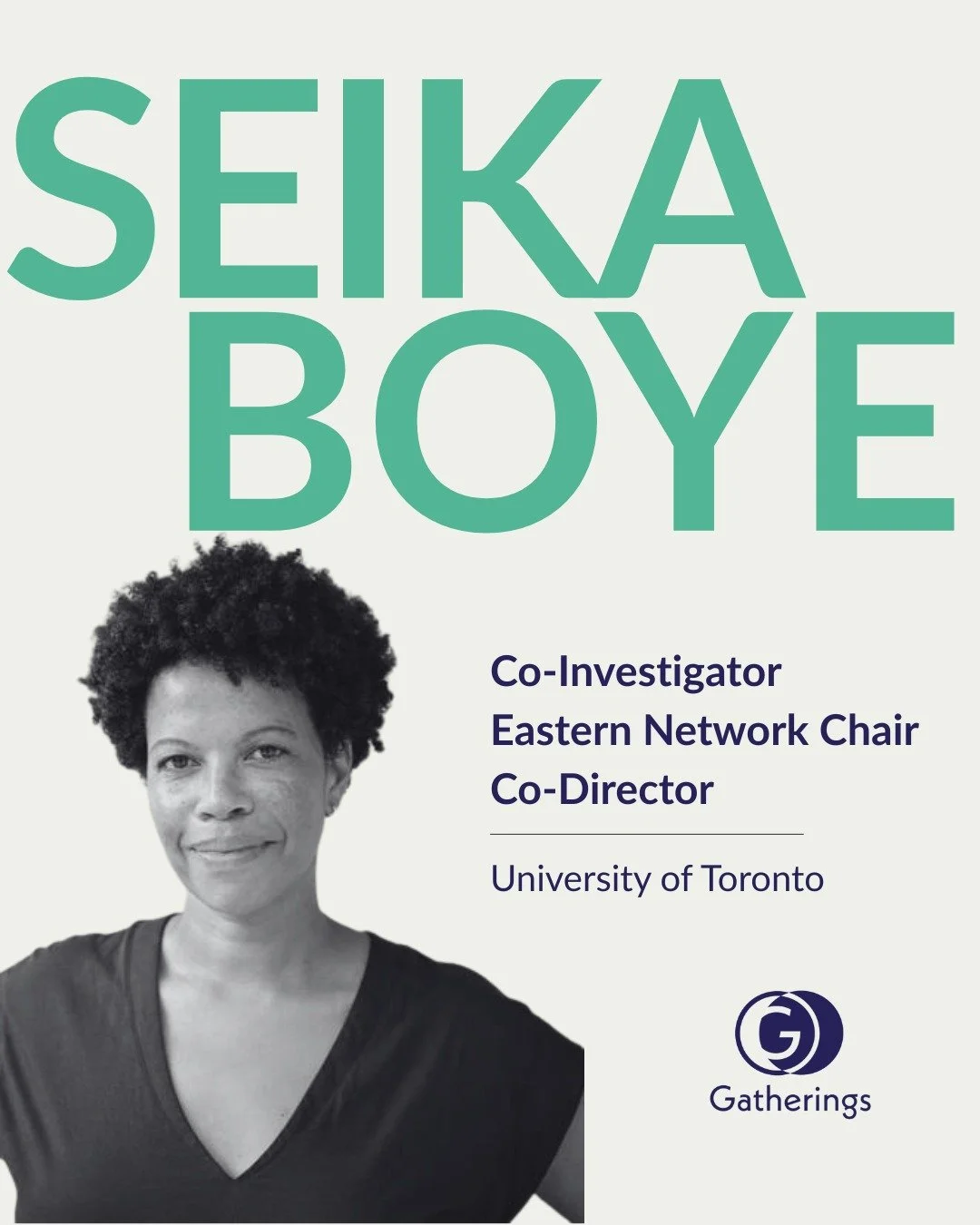 Today we return to our Co-Investigator highlight series to feature Gatherings Co-Director and Eastern Network Chair, Seika Boye! 

Seika Boye is a writer, scholar, educator, and artist whose practices revolve around dance and movement. She is an Assi