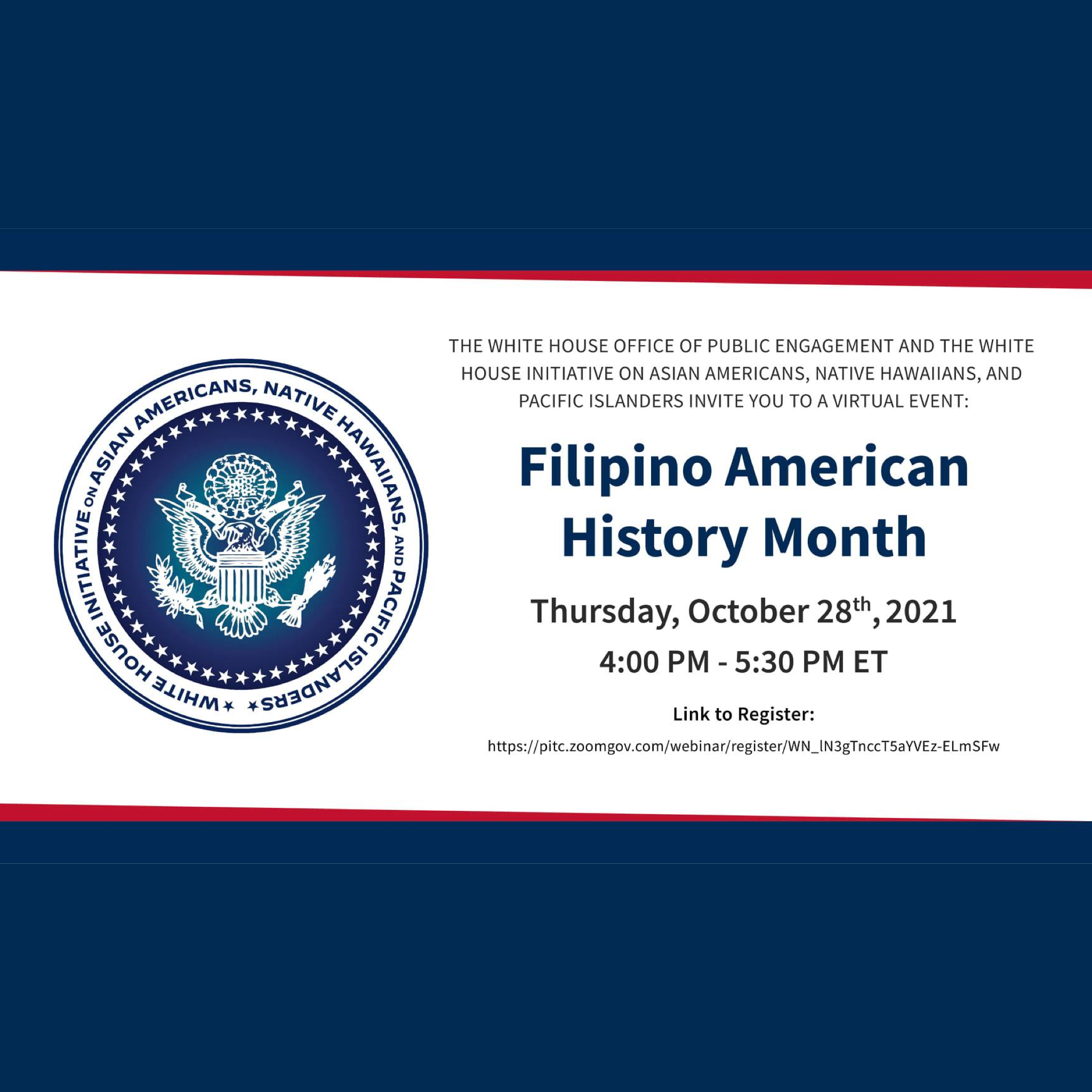 White House Filipino American History Month Event