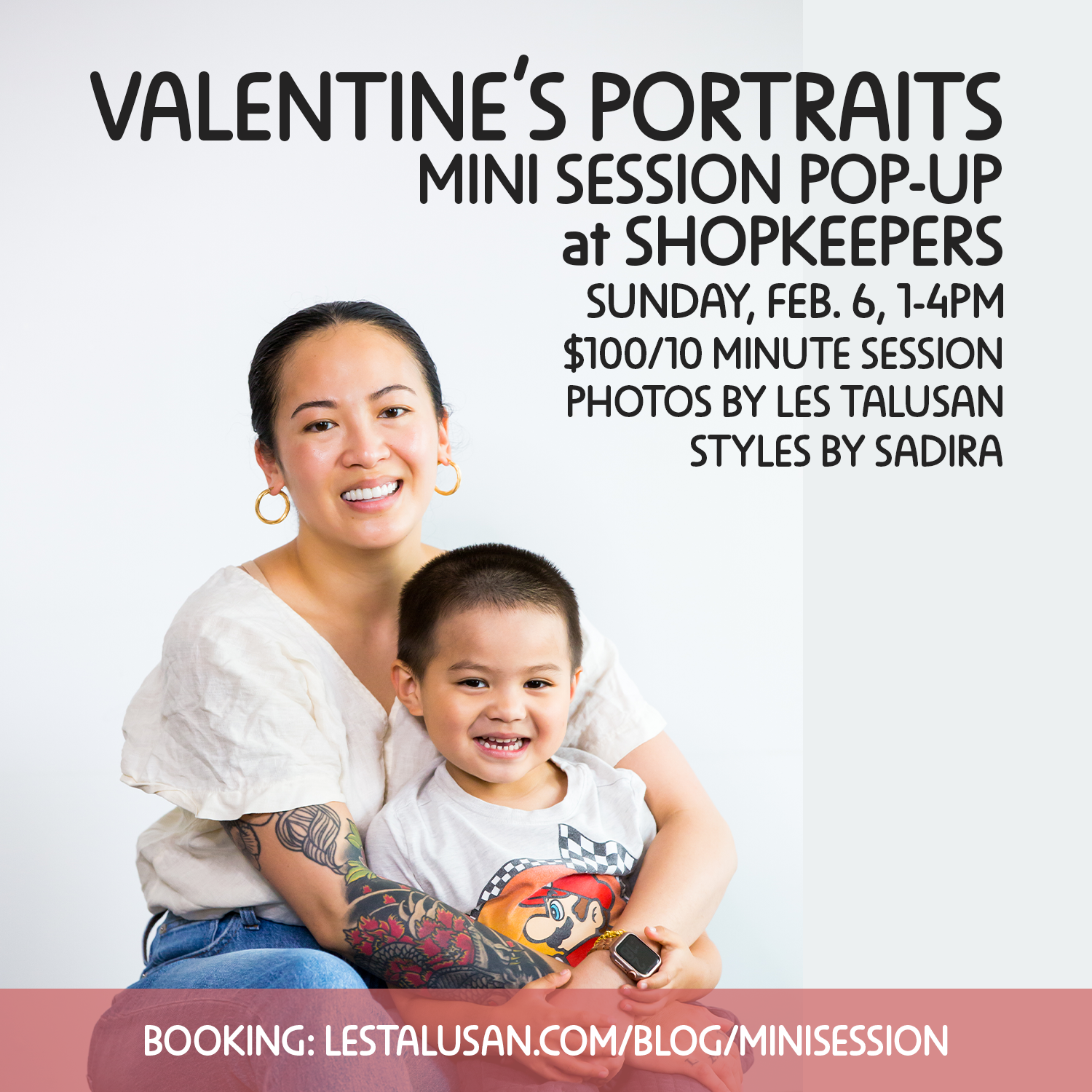 Valentine's Portraits Mini Session Pop-Up at Shopkeepers