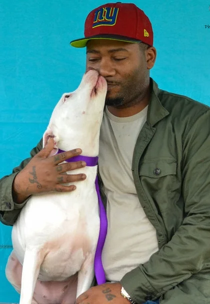 Milton has attended our Park Heights Clinics since the beginning and is pictured here with his dog, Blessing. In additional to keeping Blessing current on her vaccines, we provided medication to help with a hot spot and a stock of flea prevention.