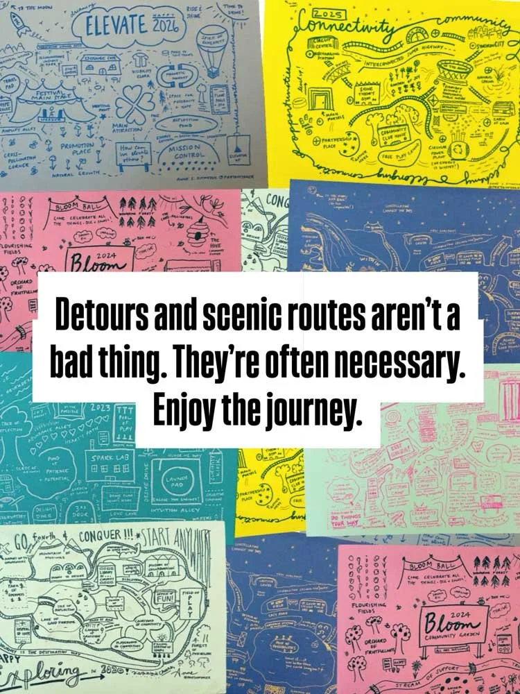 Detours and scenic routes aren't a bad thing. They're often necessary. Enjoy the journey.