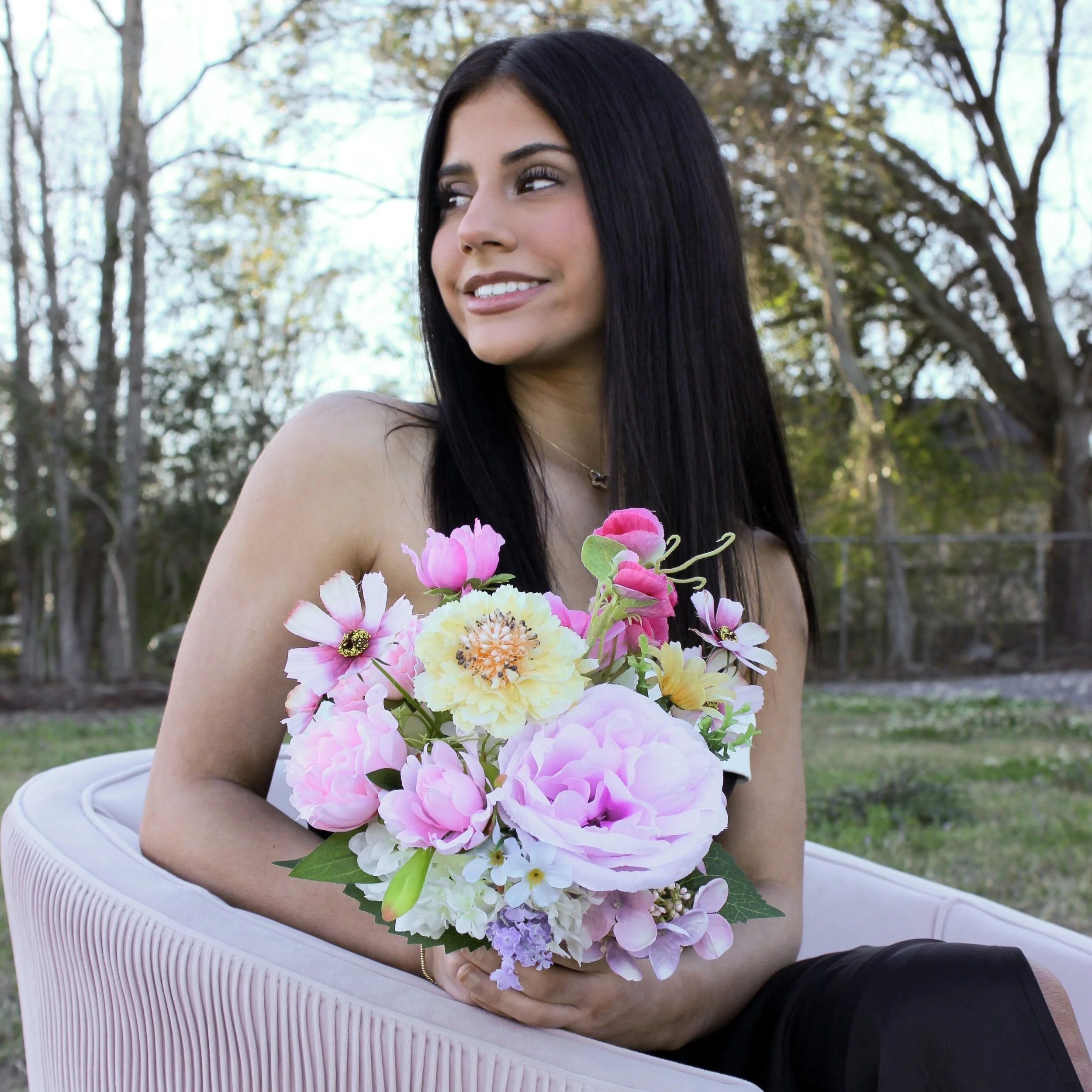 Custom Silk Bouquet + Boutonniere