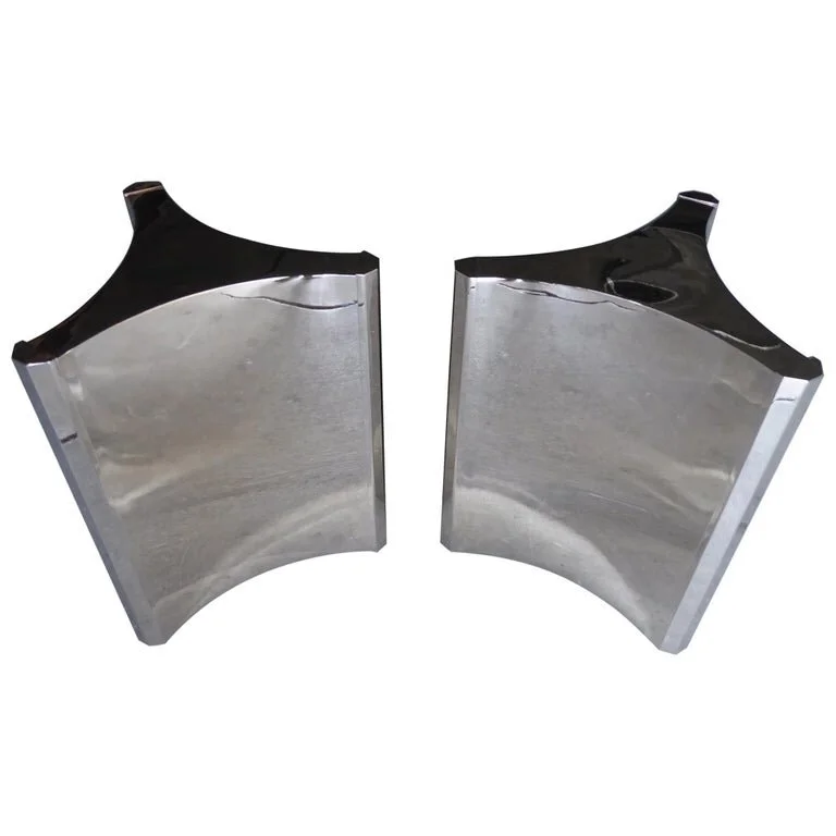 Pair of Nickel-Plated Steel Trilobi Table Bases Made by Mastercraft