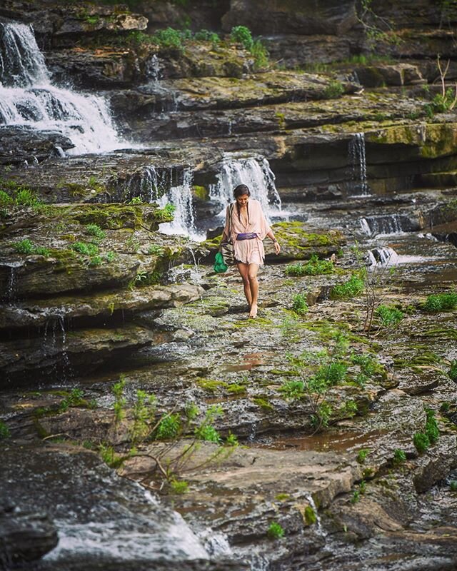Waterfall Adventures on Rock Island. A copperhead greeting on a &ldquo;closed&rdquo; trail. Miles of water flowing down the edges.  I feel so glowy and glam on &ldquo;the green carpet.&rdquo;
.
So much beauty here.
.
On Earth 🌎
.
As it is
.
Heaven ✨