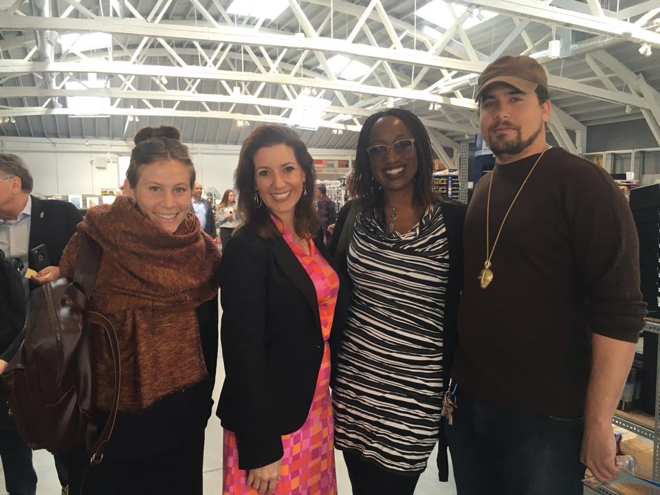 (L to R): Erica Wheeler-Dubin, Oakland Mayor Libby Shaaf, Amana Harris, Justin Metoyer-Mullon