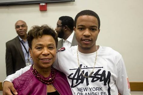 Travon Godfrey, 19, and Congresswoman Barbara Lee and at her February 2016 Town Hall on gun violence. Travon and his friend Deante Miller lost their lives to gun violence November 28th, 2016, just blocks away from AHC’s