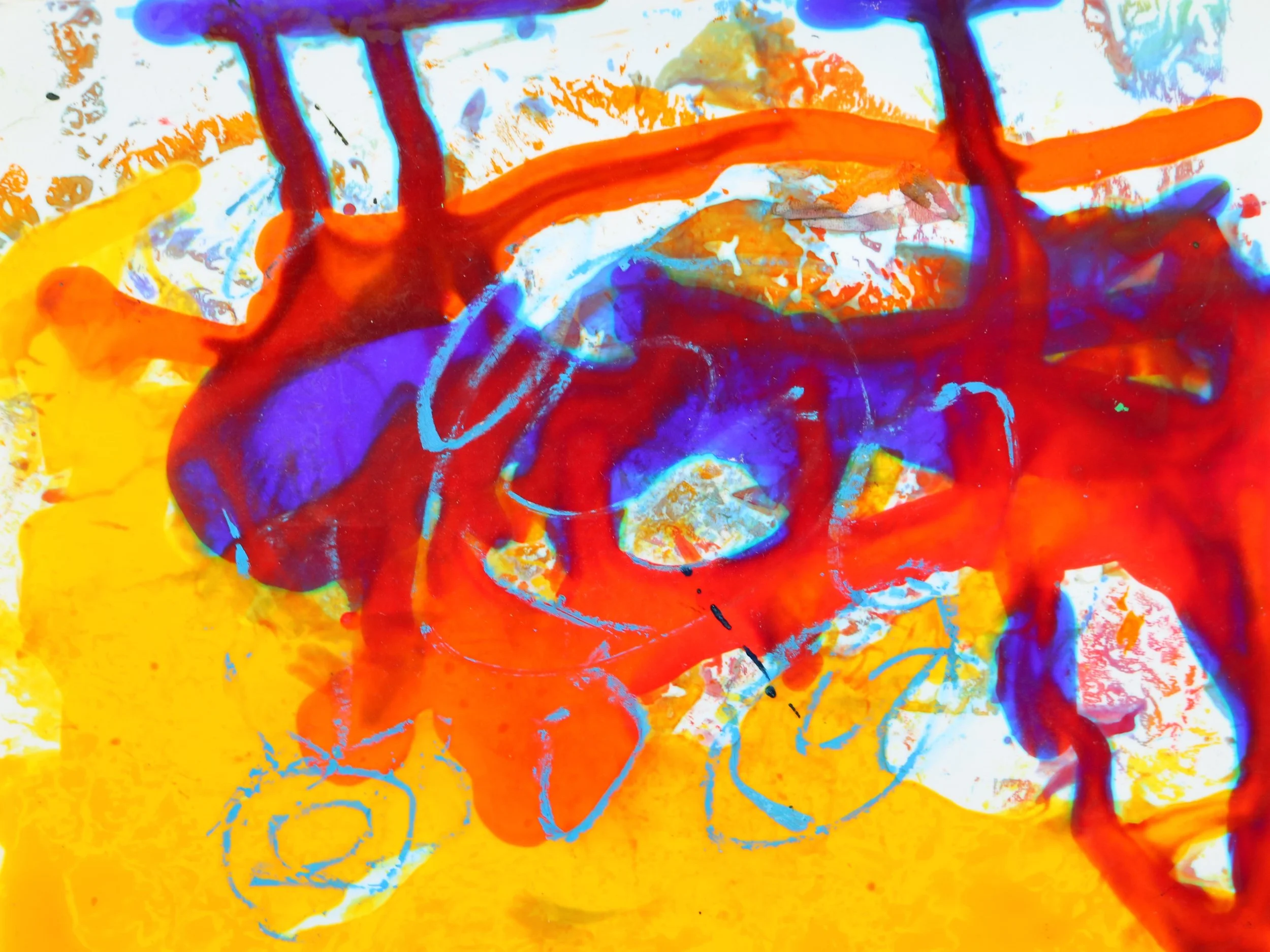   Punya Sidhu’s Class    Allendale Elementary | TK - 5th Grade    Special Education, General Education      Color in Motion  (2024)  Oil Pastel | Liquid Watercolor on Photo Paper    Students across all grade levels created oil pastel watercolor resis