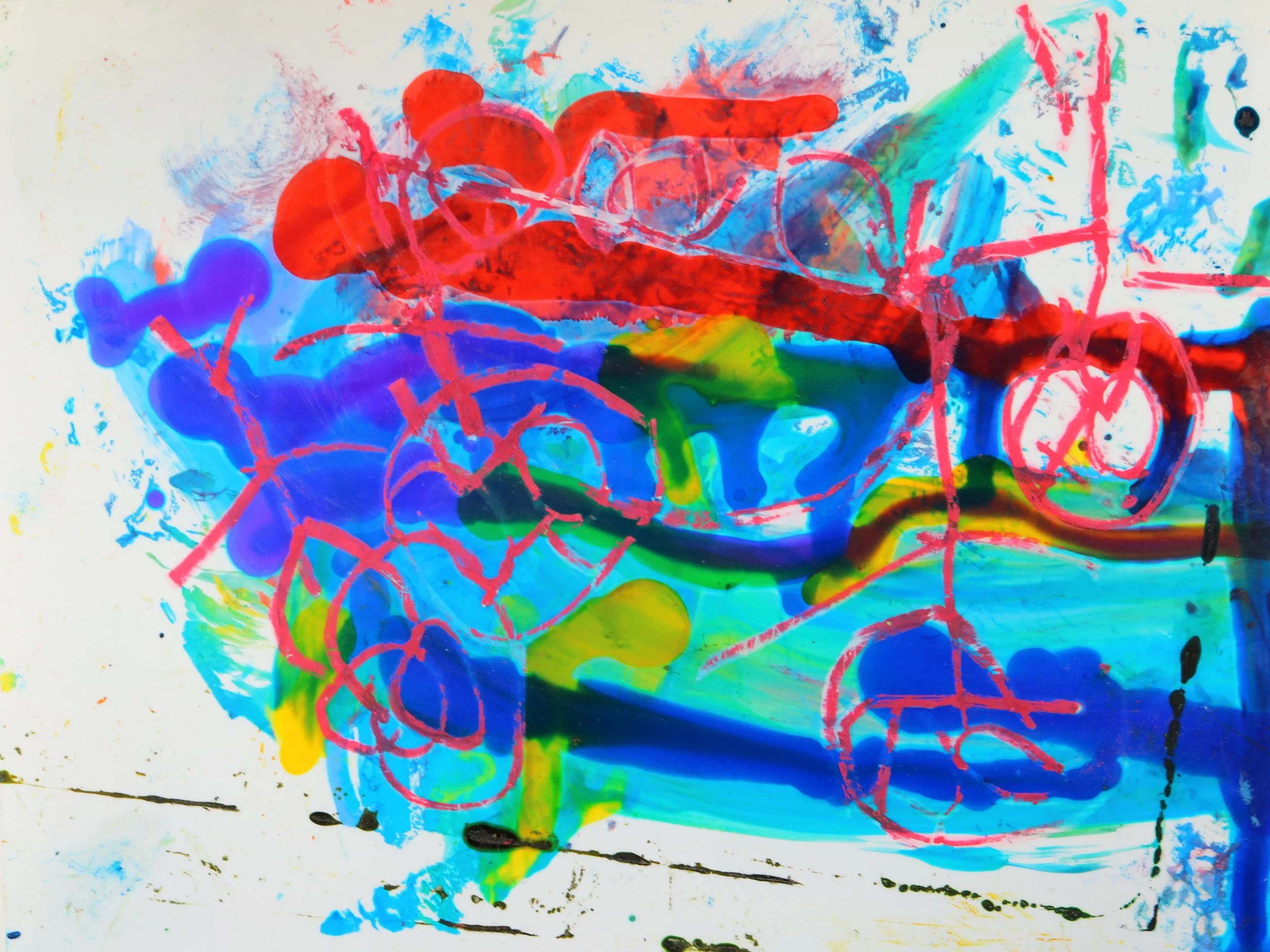   Punya Sidhu’s Class    Allendale Elementary | TK - 5th Grade    Special Education, General Education      Color in Motion  (2024)  Oil Pastel | Liquid Watercolor on Photo Paper    Students across all grade levels created oil pastel watercolor resis