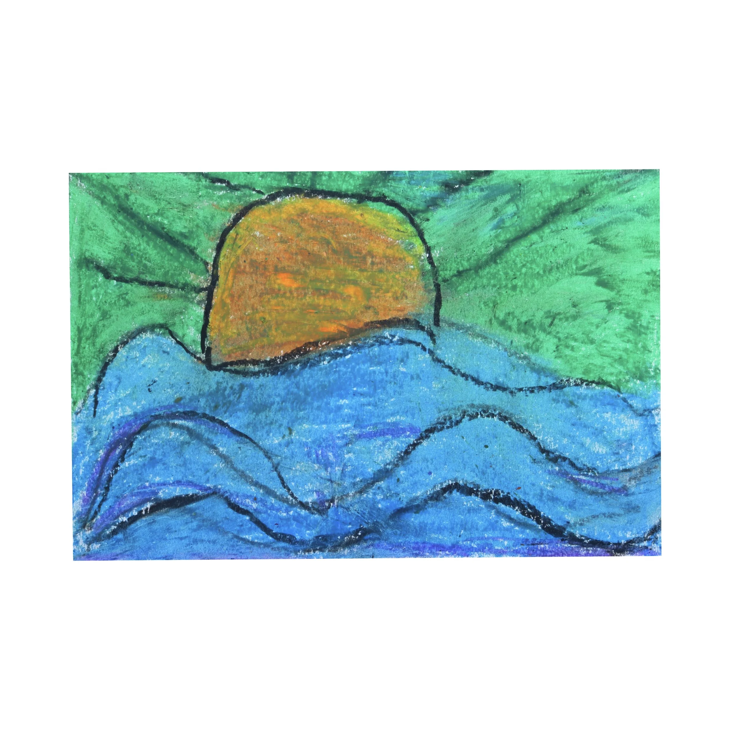   Caleb D.    Community School for Creative Education&nbsp;| 2nd Grade      Warm Suns, Cool Waters  (2026)&nbsp;  Oil Pastels | Watercolor Paper &nbsp;    Teaching Artist Cristina’s TK-2nd grade students at CSCE explored the beauty of our world throu