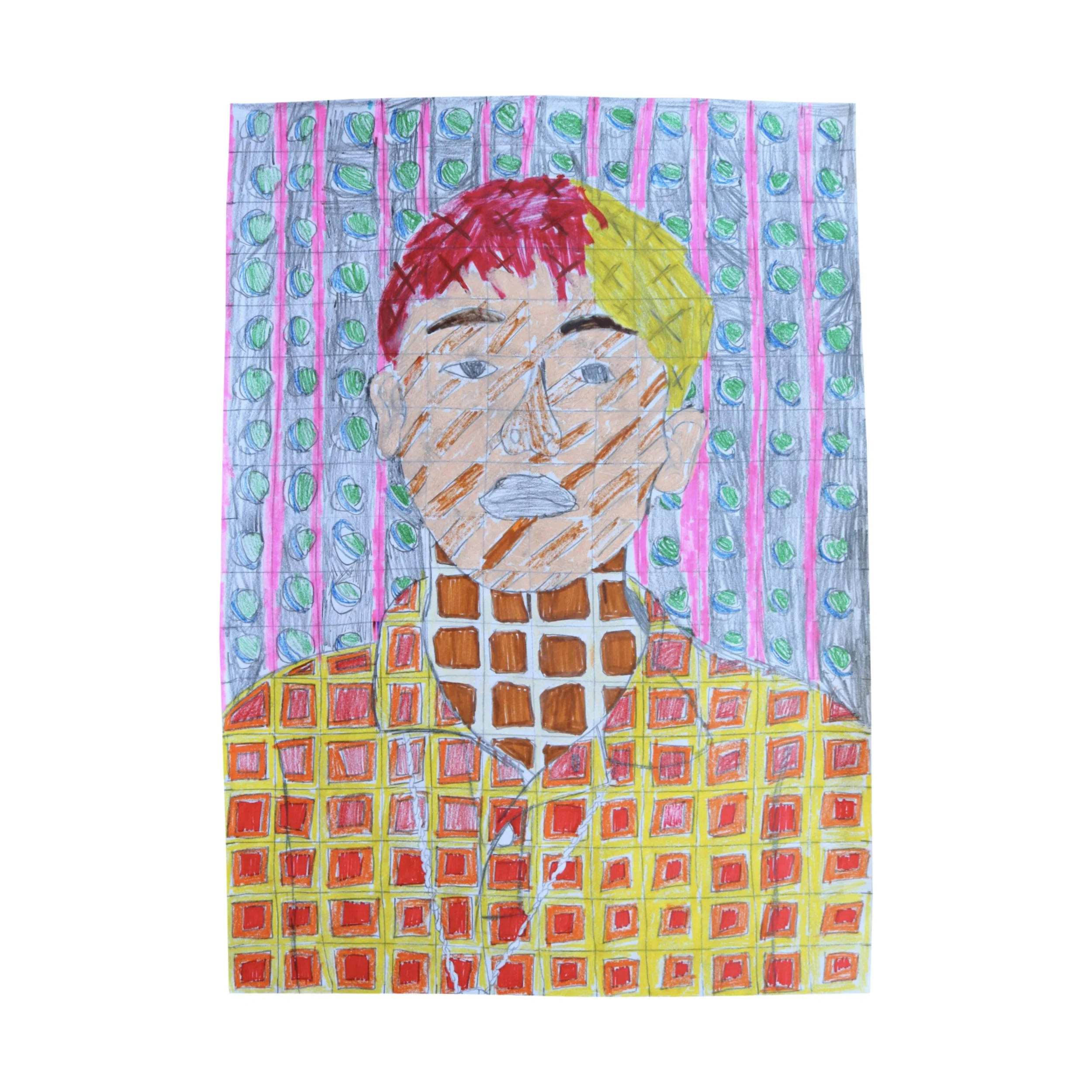   Malik C.    EnCompass Elementary | 4th Grade      MK  (2026)  Color Pencils | Watercolors | Pastels | Mixed Media Paper   The classroom is an environment that is important to me because it has all of my friends in it. I make sure my friends are not