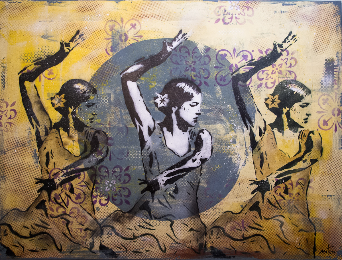 LES 3 DANSEUSES - stencil on canvas / 120x90 cm / feb 2016