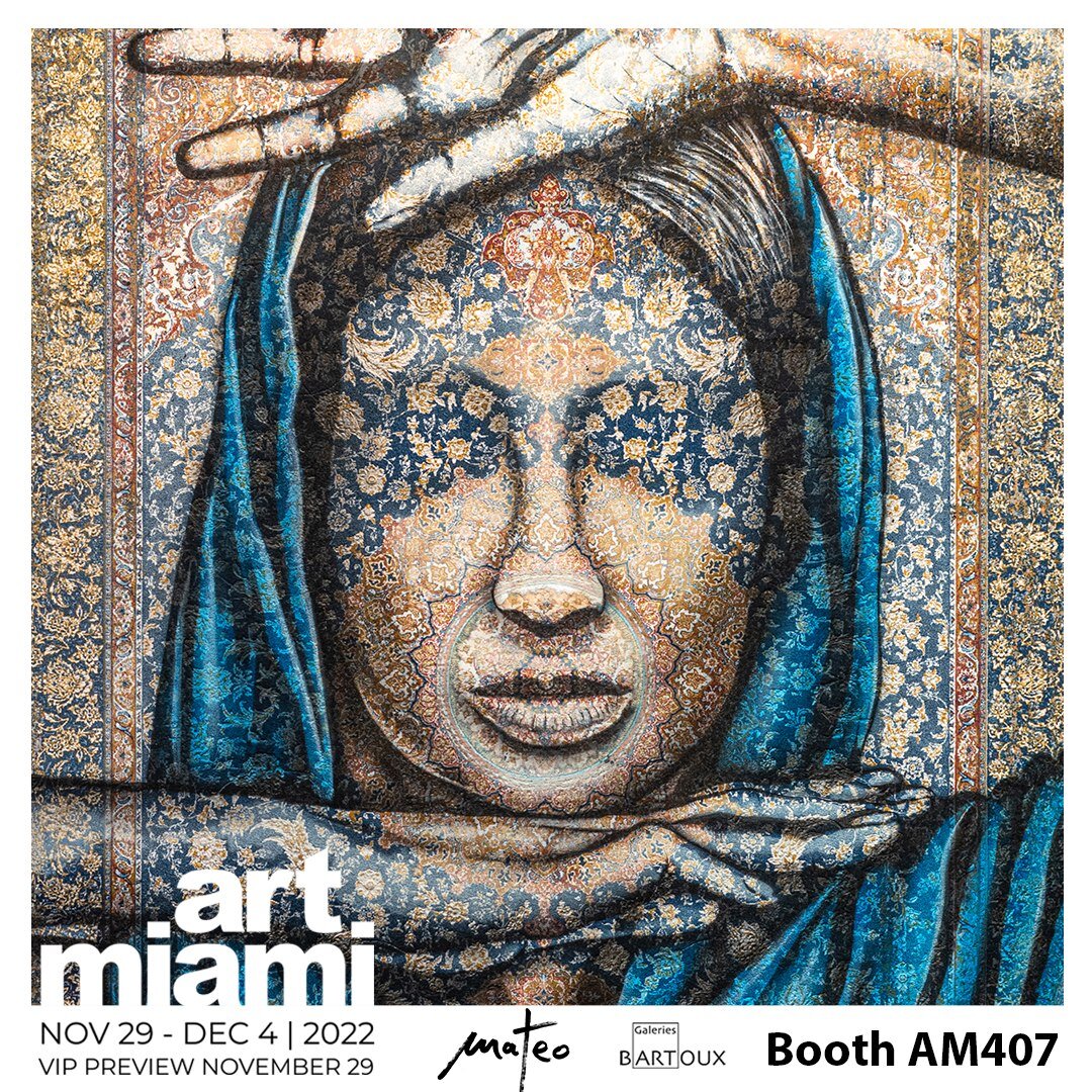 Mateo Exhibition RUG ART ༶ See you there! SWIPE ↠ 
ART MIAMI Fair / BOOTH n&deg; AM407
Nov 29 to Dec 4 / with @lesgaleriesbartoux
I&rsquo;m pleased to announce that I will show new pieces and new art concepts during the Miami Art Basel week!  Come sa