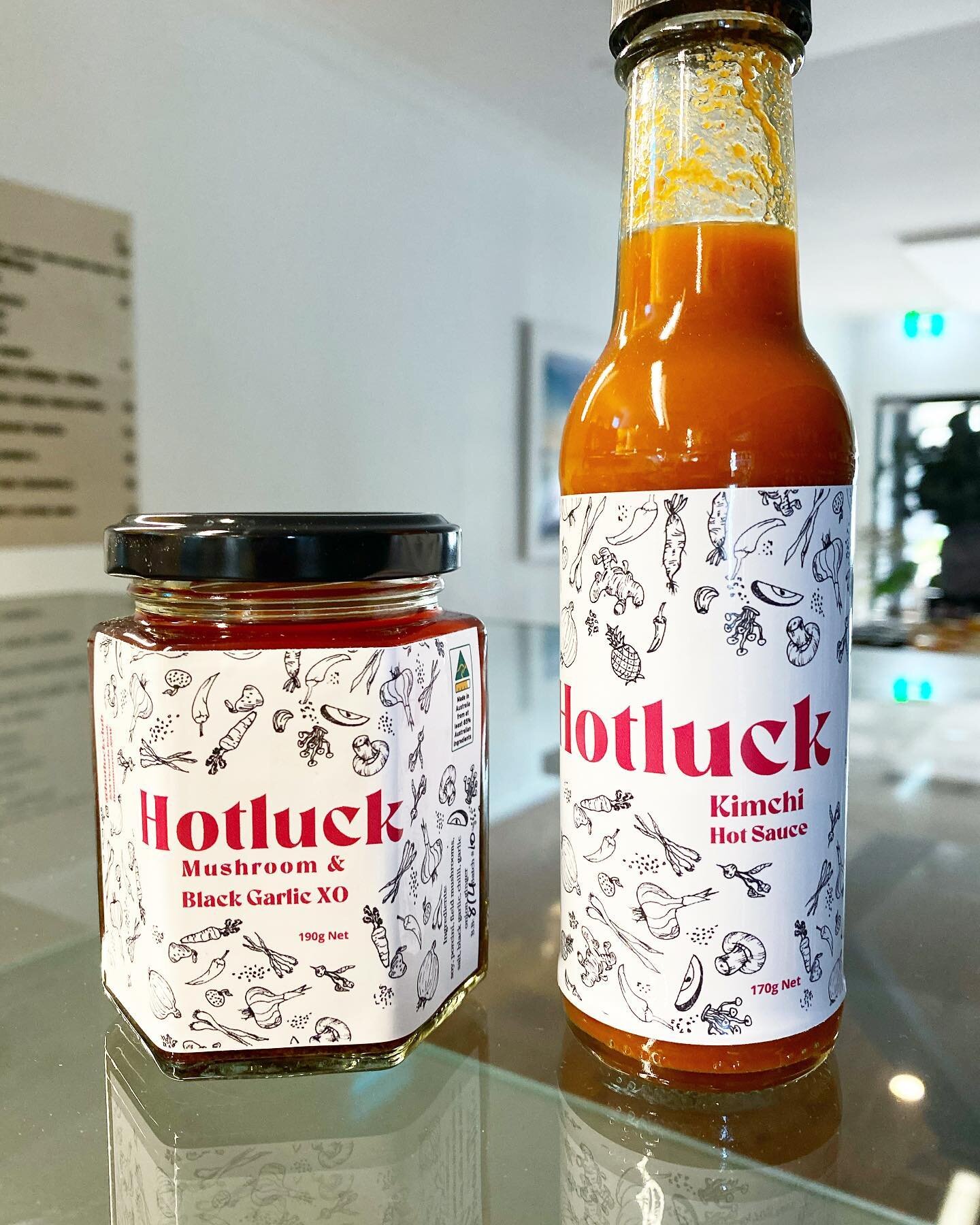 NEW IN 💥 @hotluckclub 

KIMCHI HOT SAUCE - A blend of locally grown chillies that are lacto-fermented with typical kimchi ingredients.
Great on just about anything, from freshly shucked oysters, to a ham and cheese toastie.

MUSHROOM &amp; BLACK GAR