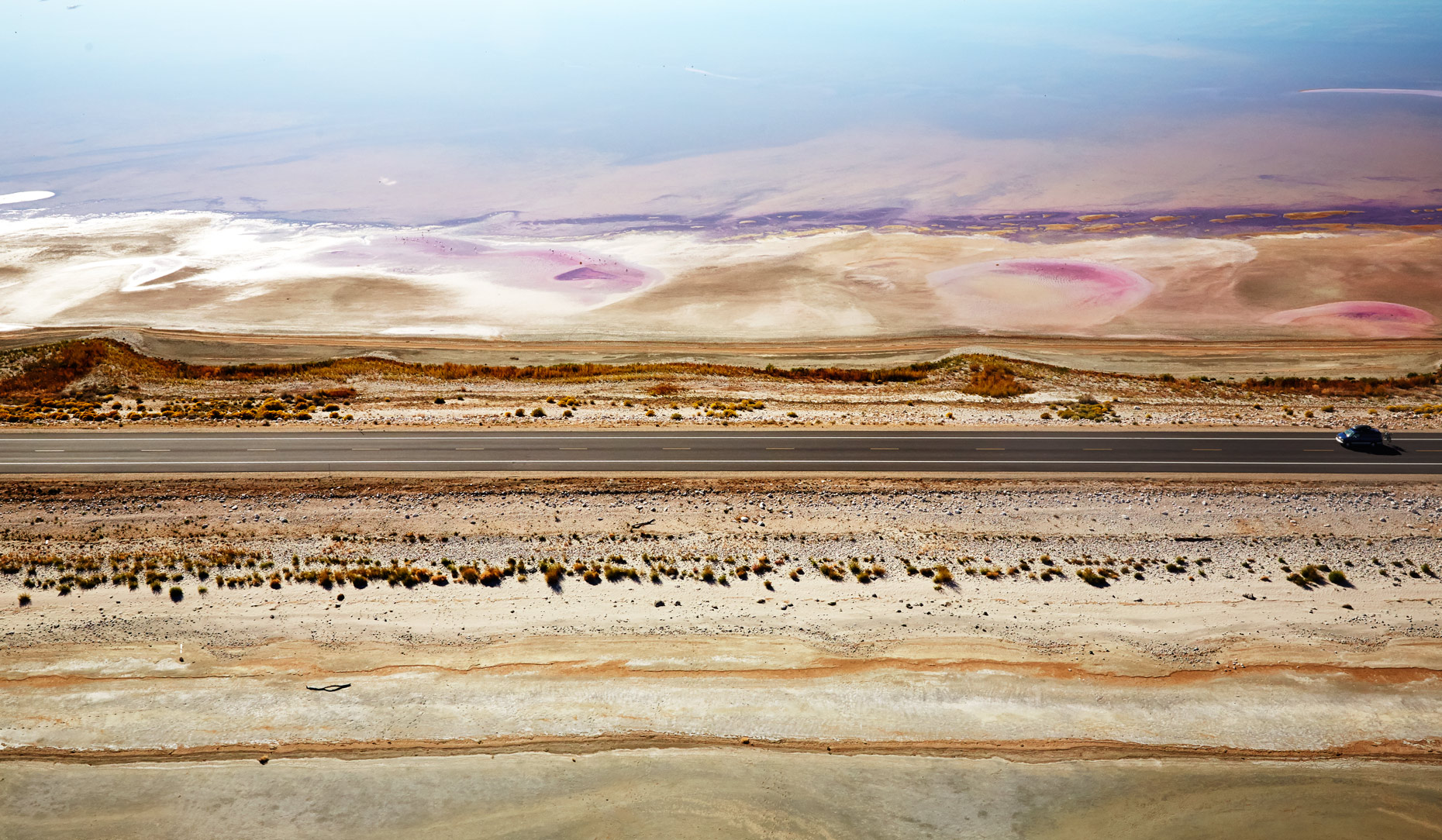 Aerial Photography Derek Israelsen Salt Flats Roadside