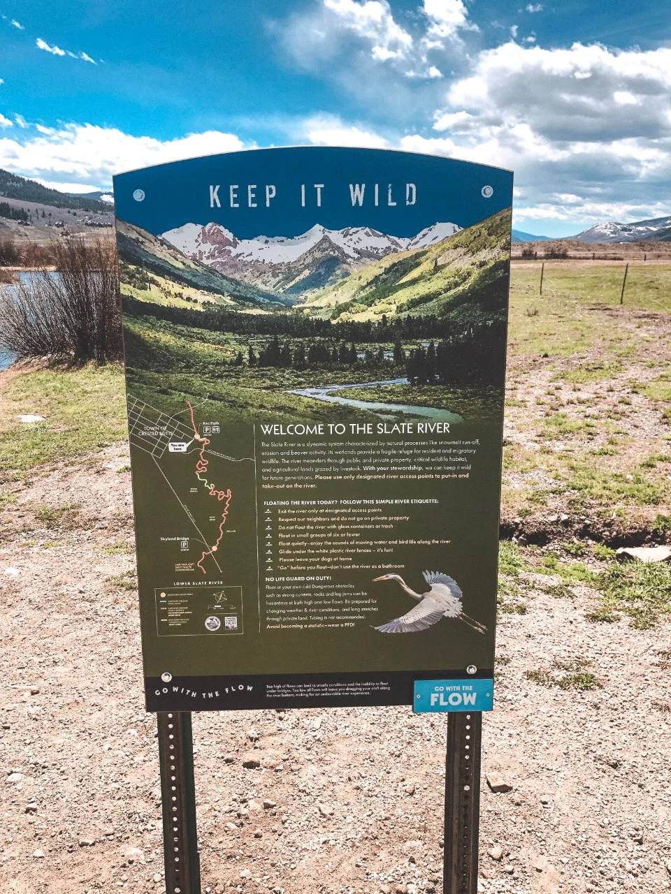 Signage at the put in of the Lower Slate River