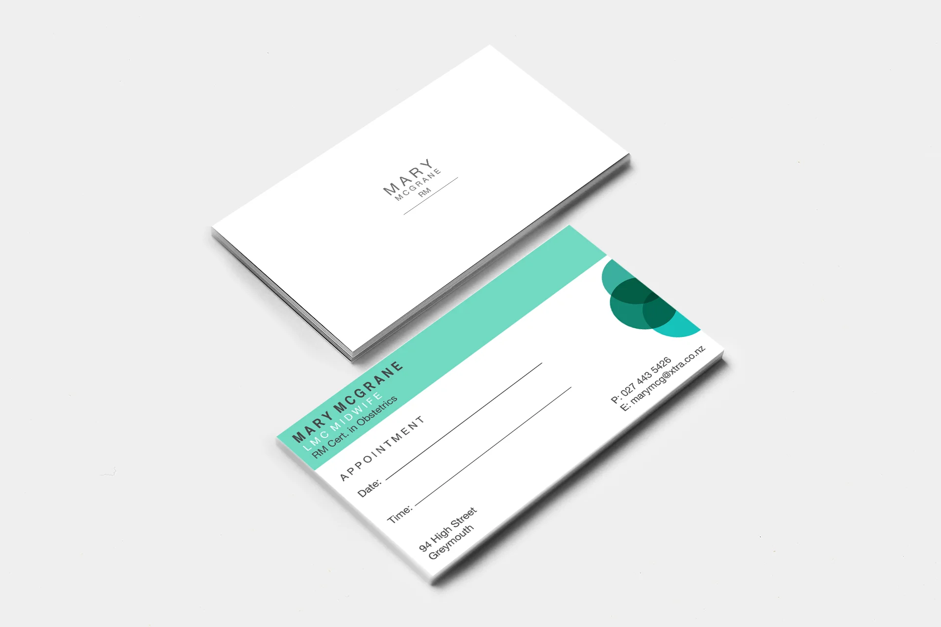 Mary McGrane Appointment Card Design