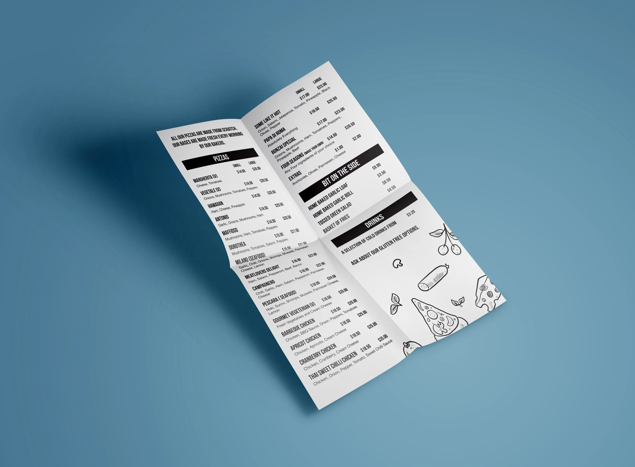 Bonzai Cafe Menu Design&nbsp;