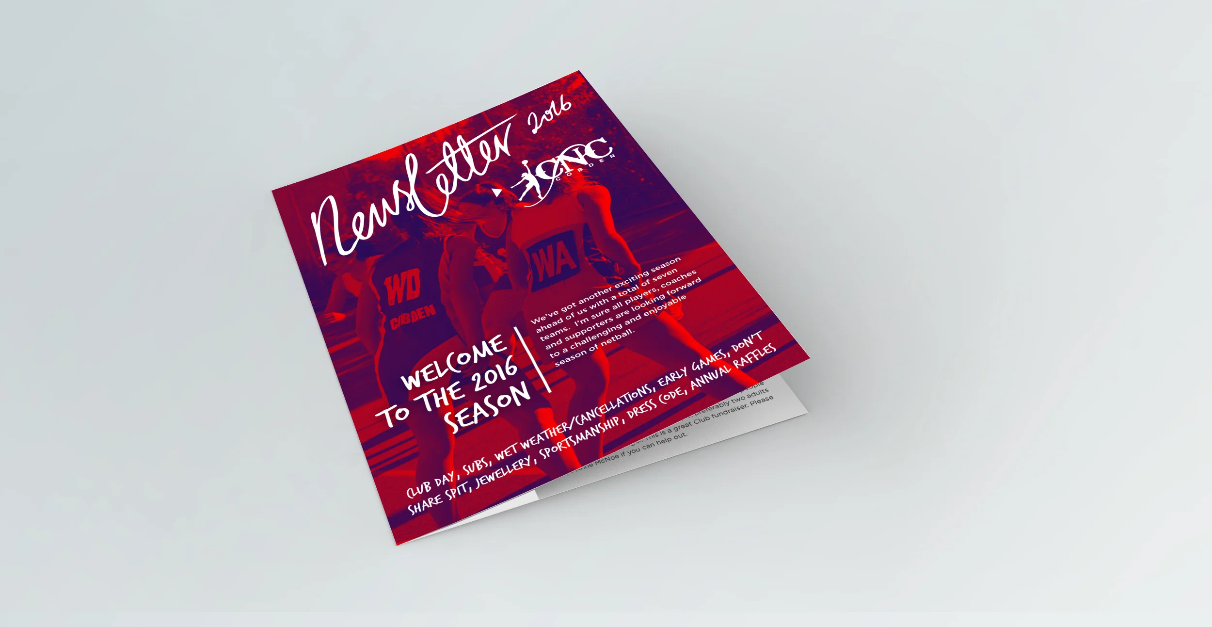 Cobden Netball Newsletter Design