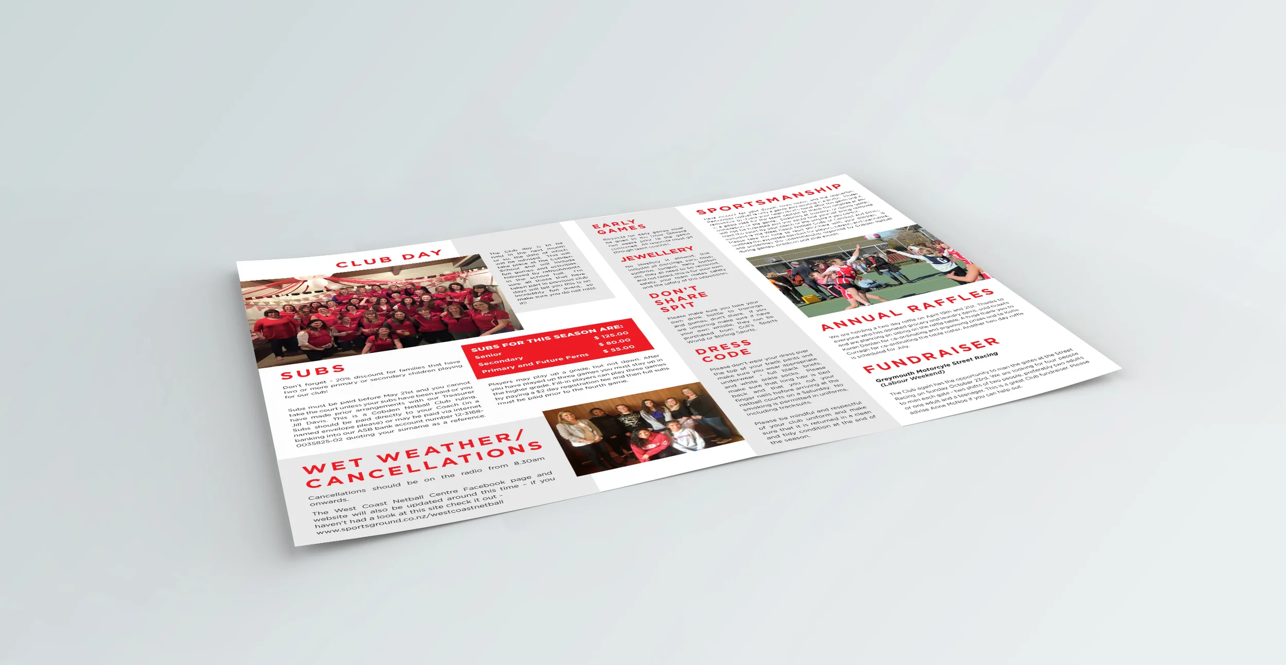 Cobden Netball Newsletter Design