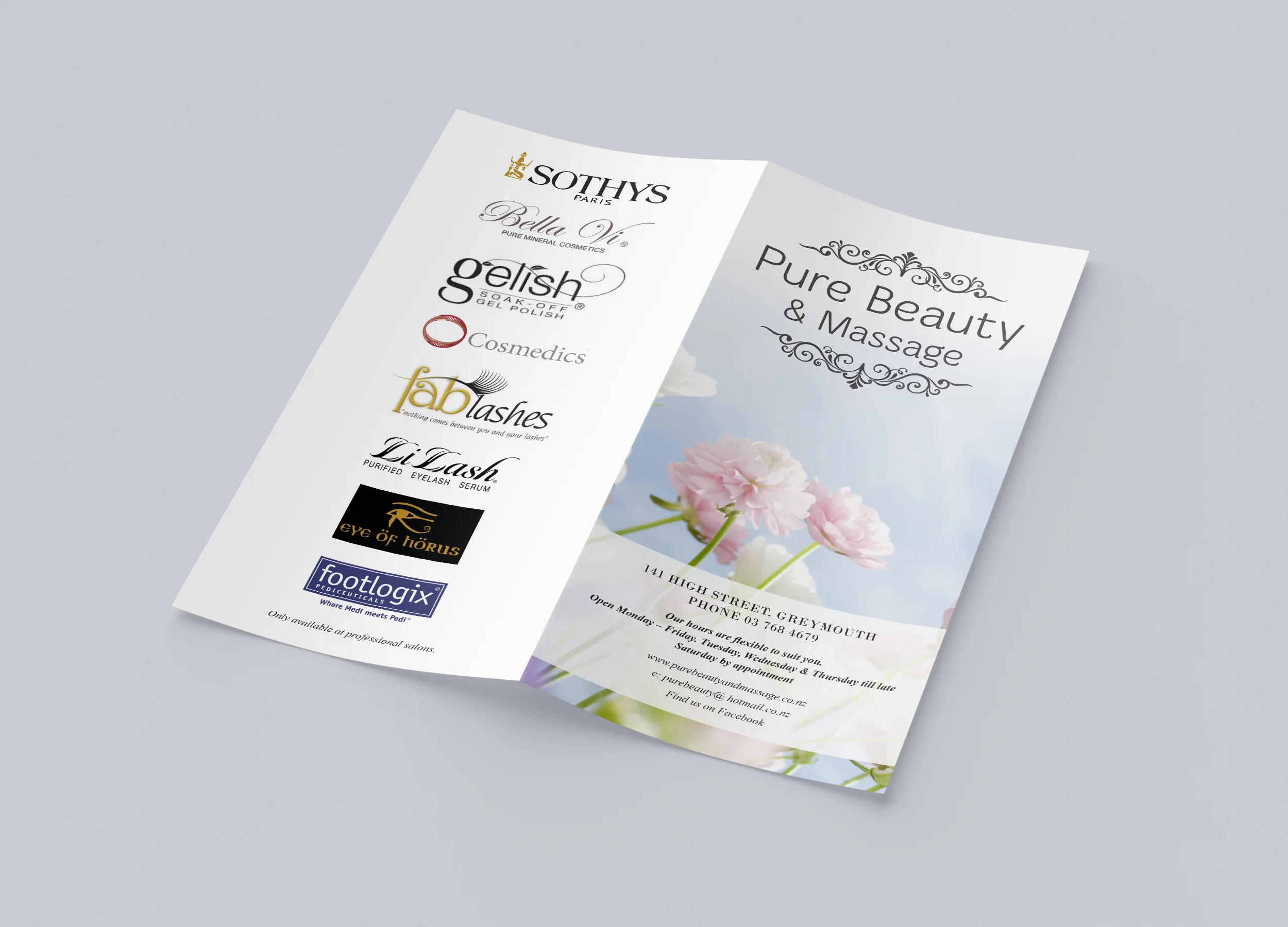 Pure Beauty &amp; Massage Brochure Design