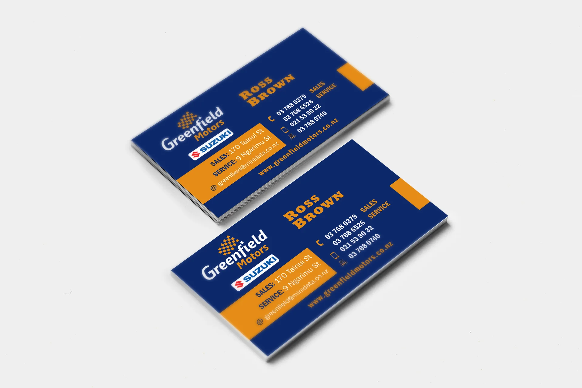 Greenfield Motors Business Card Design