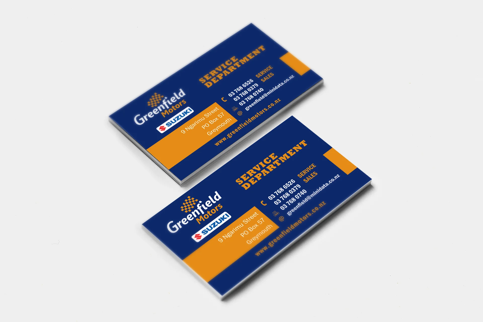 Greenfield Motors Business Card Design