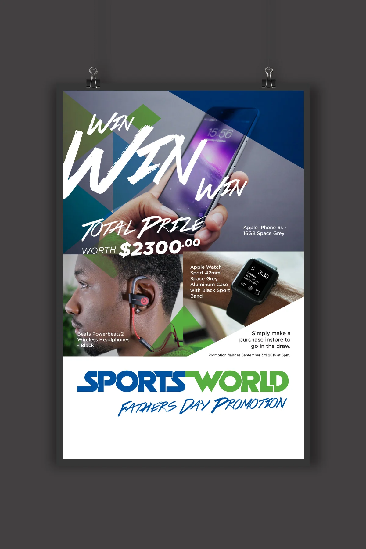 Coll's Sportsworld Fathers Day Promotional Poster Desgin