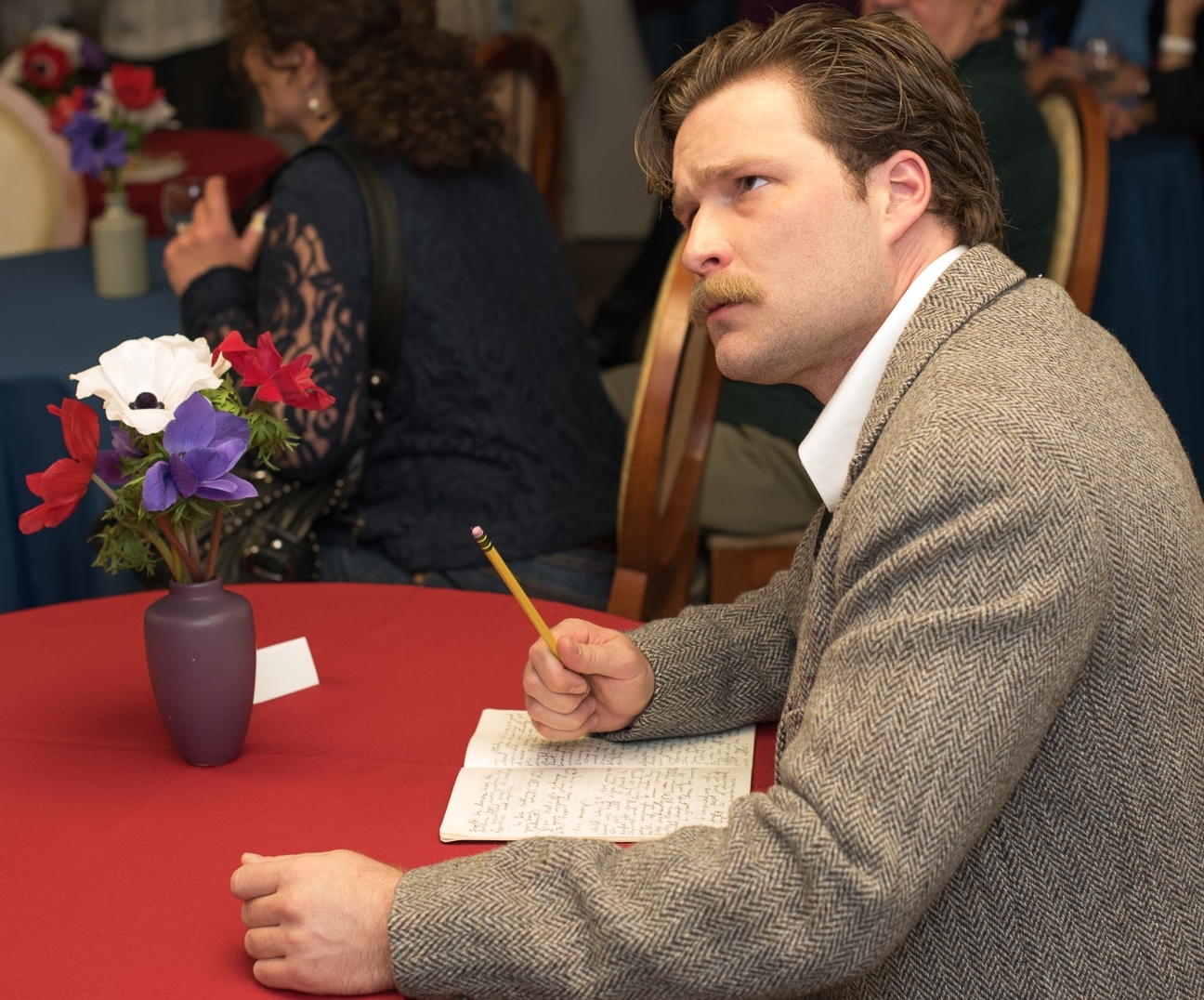 Hemingway makes an unusual appearance at "La Closerie des Lilas" in White Plains to mark the inauguration of Travellati Tours. 