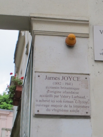 Plaque marking building where James Joyce wrote Ulysses.