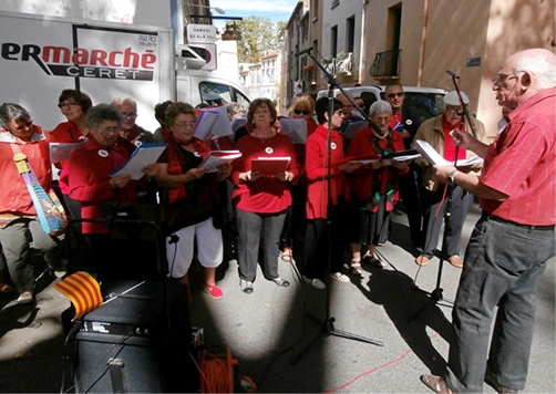 Singers singing Catalonian songs.