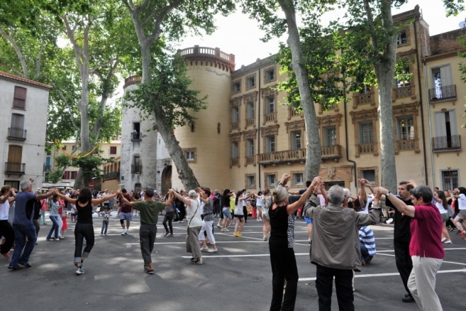 Dancing the Sardane in Céret.