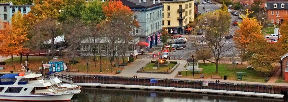 On the banks of the historic Rondout Creek in Kingston, New York, just off the Hudson River.