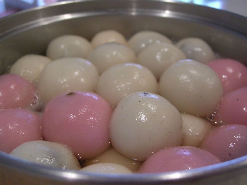 Black sesame paste filled glutinous rice balls, Tang Yuan. Photo: Alpha, Melbourne, Australia.