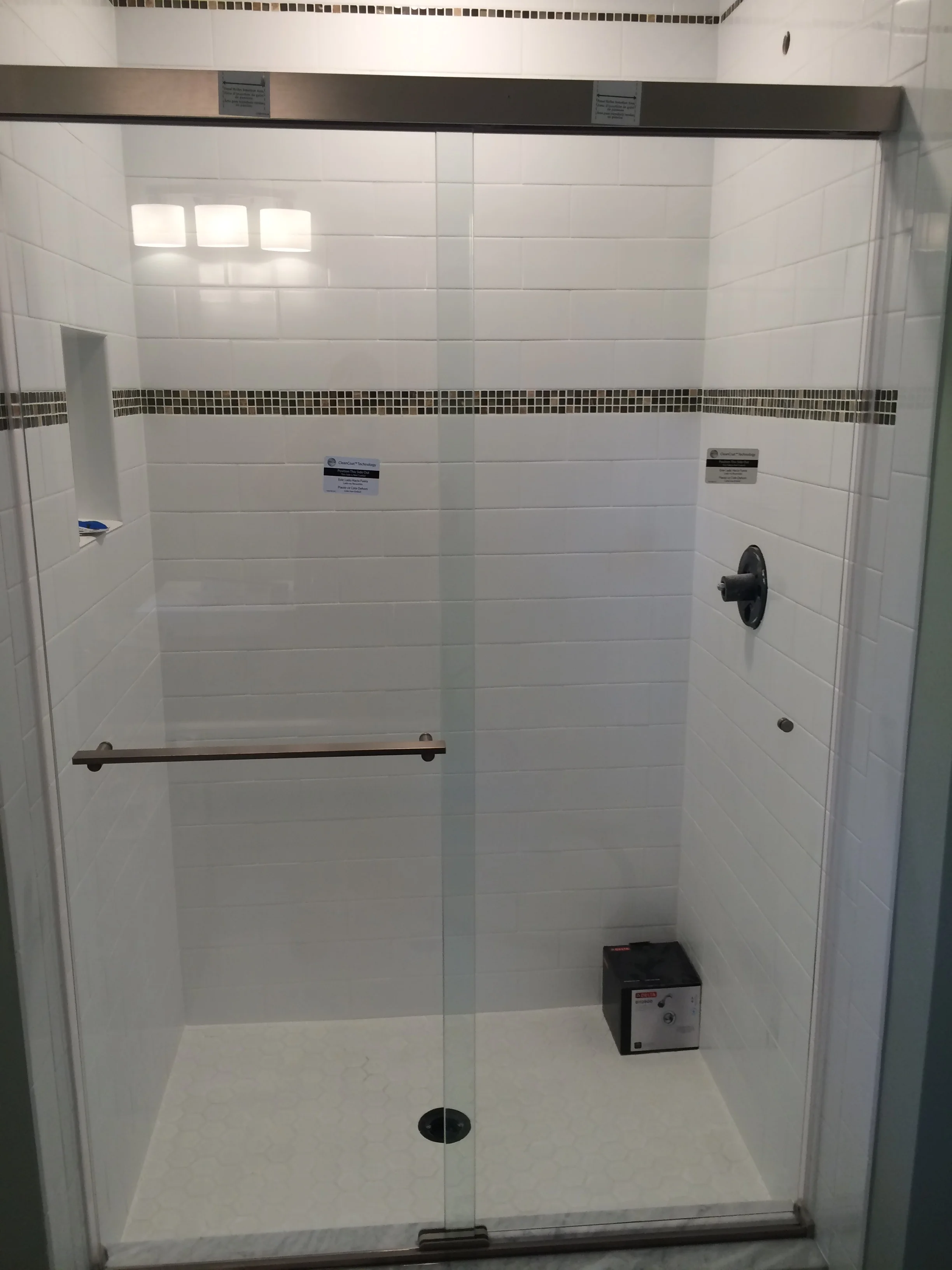 New shower ready for fixtures.