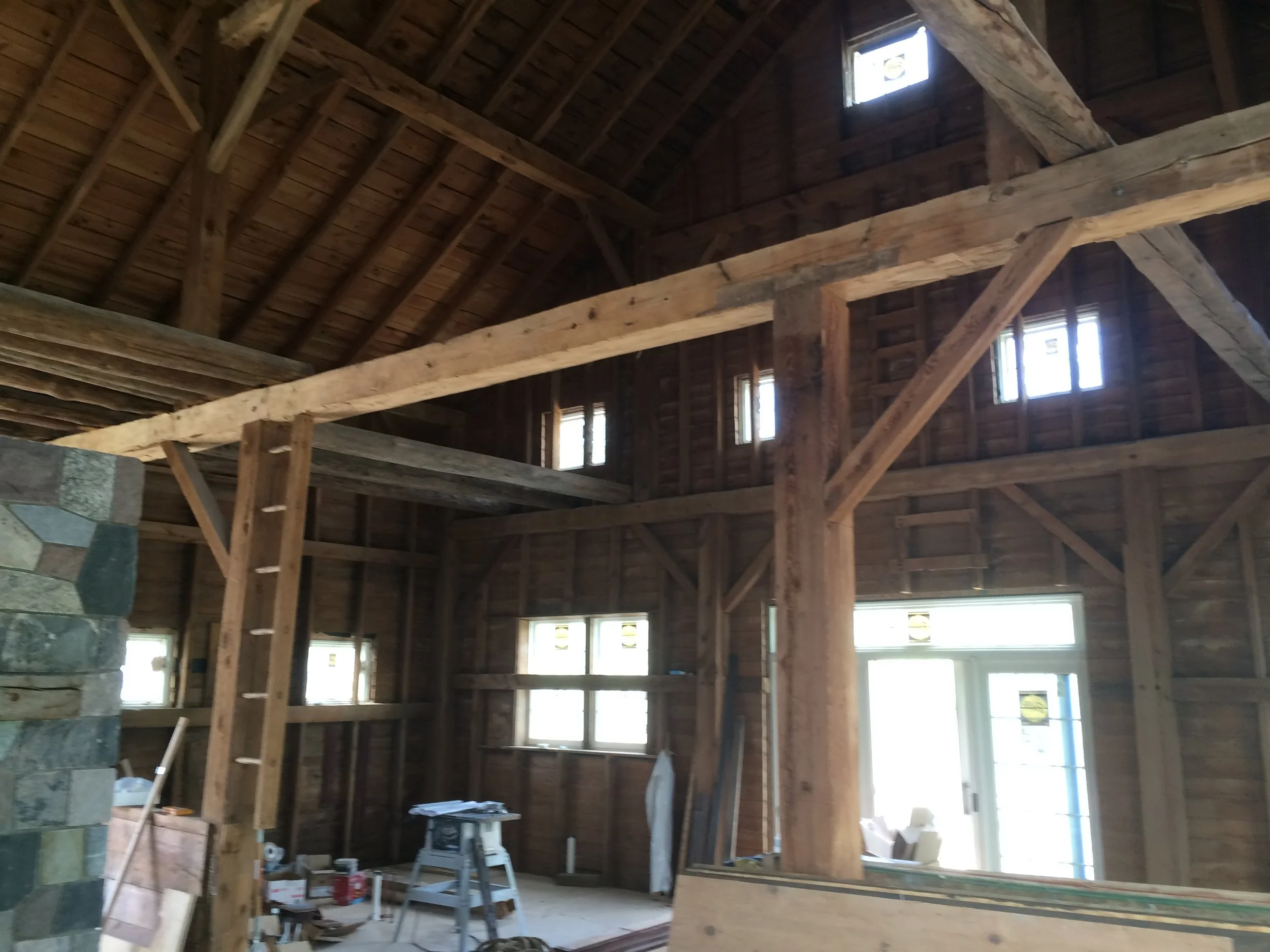 Working on a barn renovation