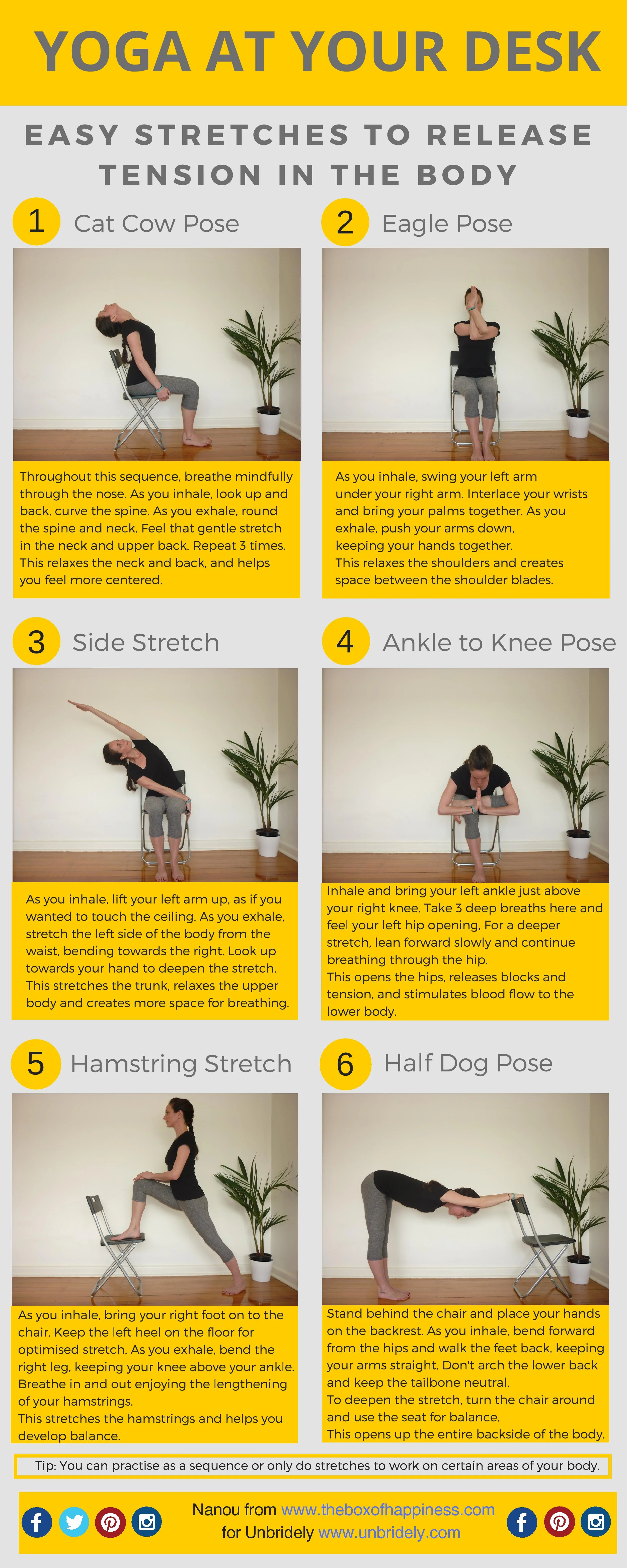 6 simple desk yoga moves to beat stress — unbridely