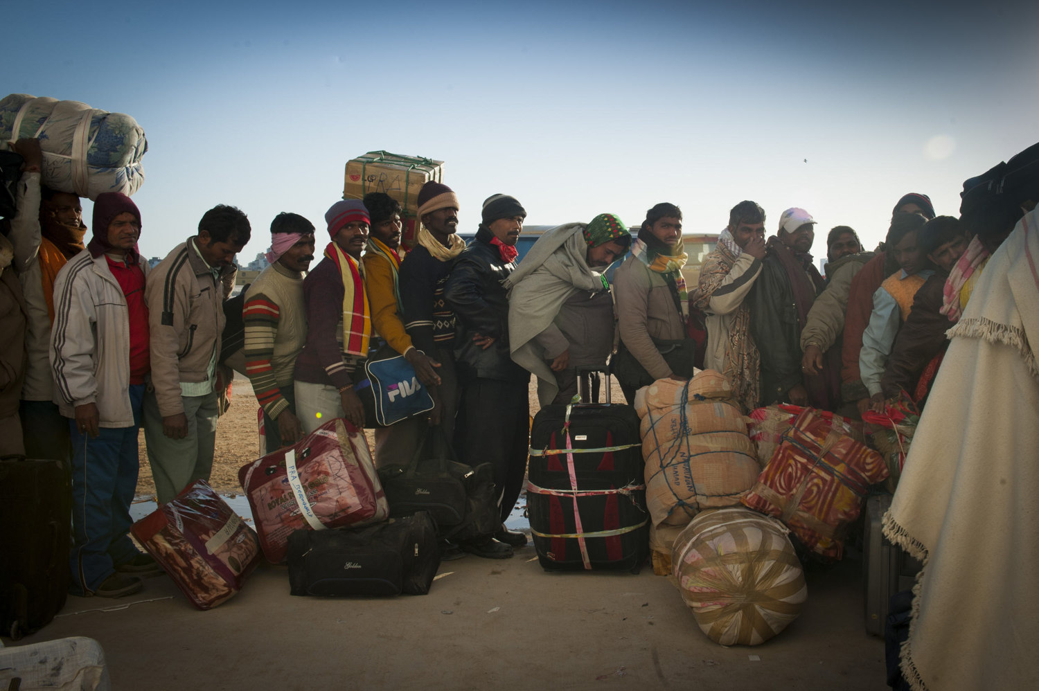  Bengalis wait to board a greek cruise ship, attempting to flee Libya. The humanitarian emergency in eastern Libya has resulted in the exodus of many foreign workers forced to rely on the UN and international organizations to leave the country. 