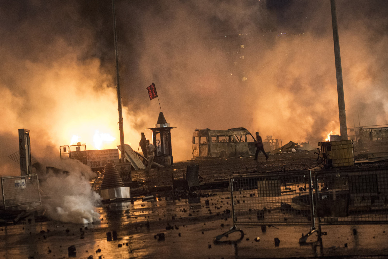  As the police attempt to clear Taksim square, violence breaks out on June 11th, 2013. After hours of tear gassing and TOMA tanks (armored vehicles that spray a mix of water and tear gas) the protestors managed to momentarily re-take the square till 
