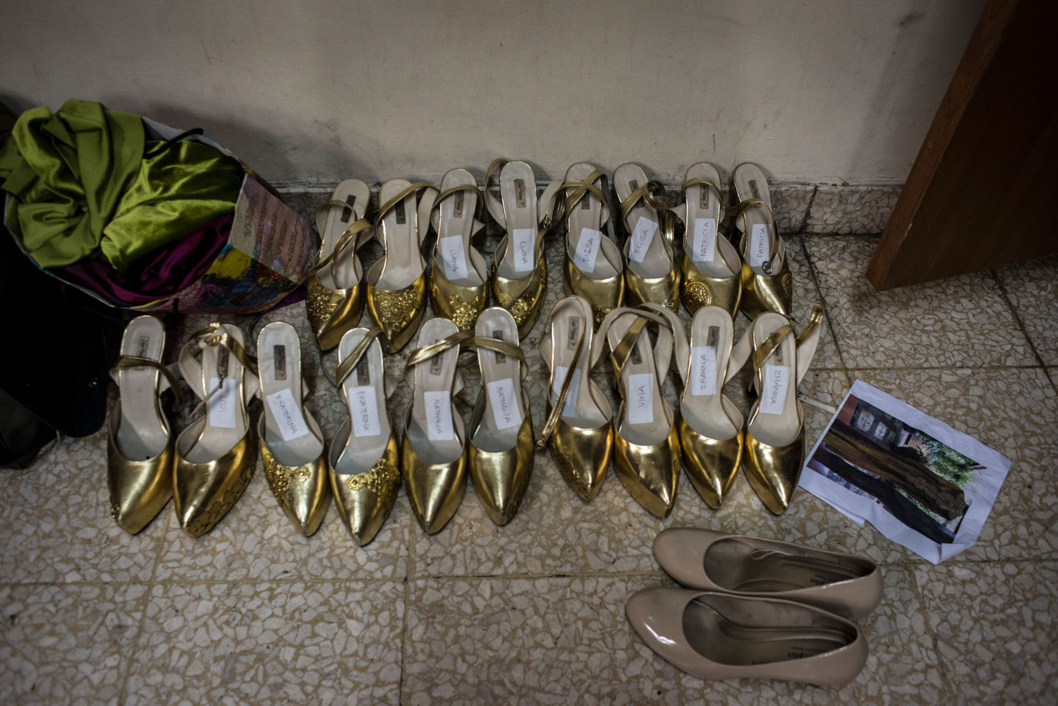  Shoes are labeled and laid out in preparations for the Grand Finale on November 21st, 2014 in Yogakarta, Indonesia.
 