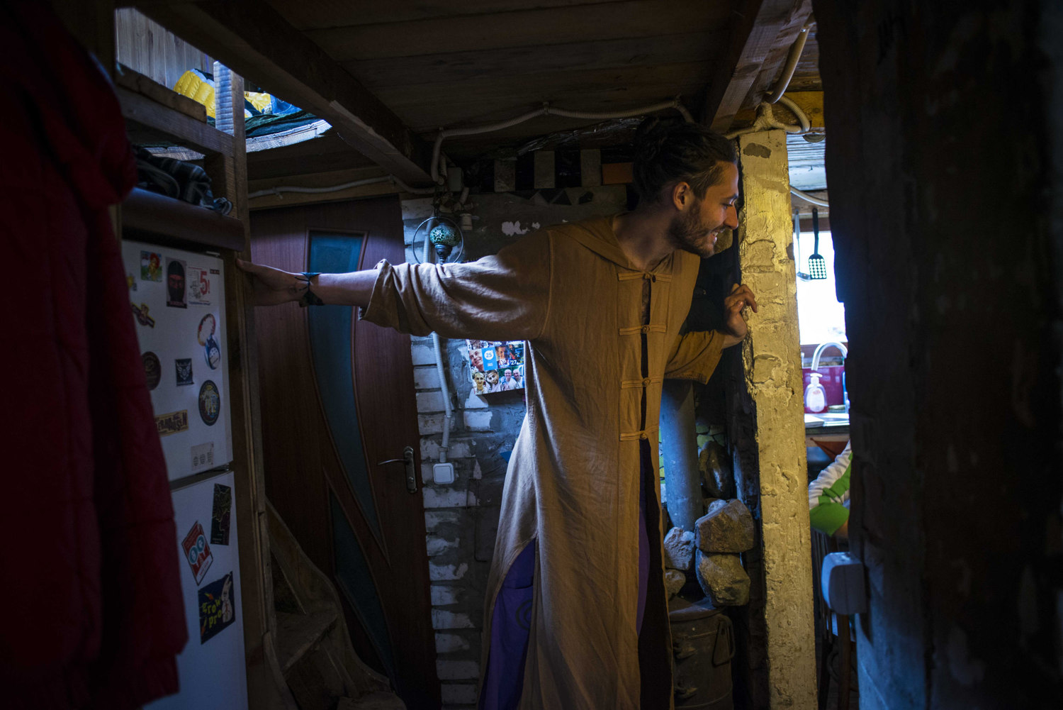  Actor/Musician Oleg Kozachenkono, 24 in his house in Kiev, Ukraine. 