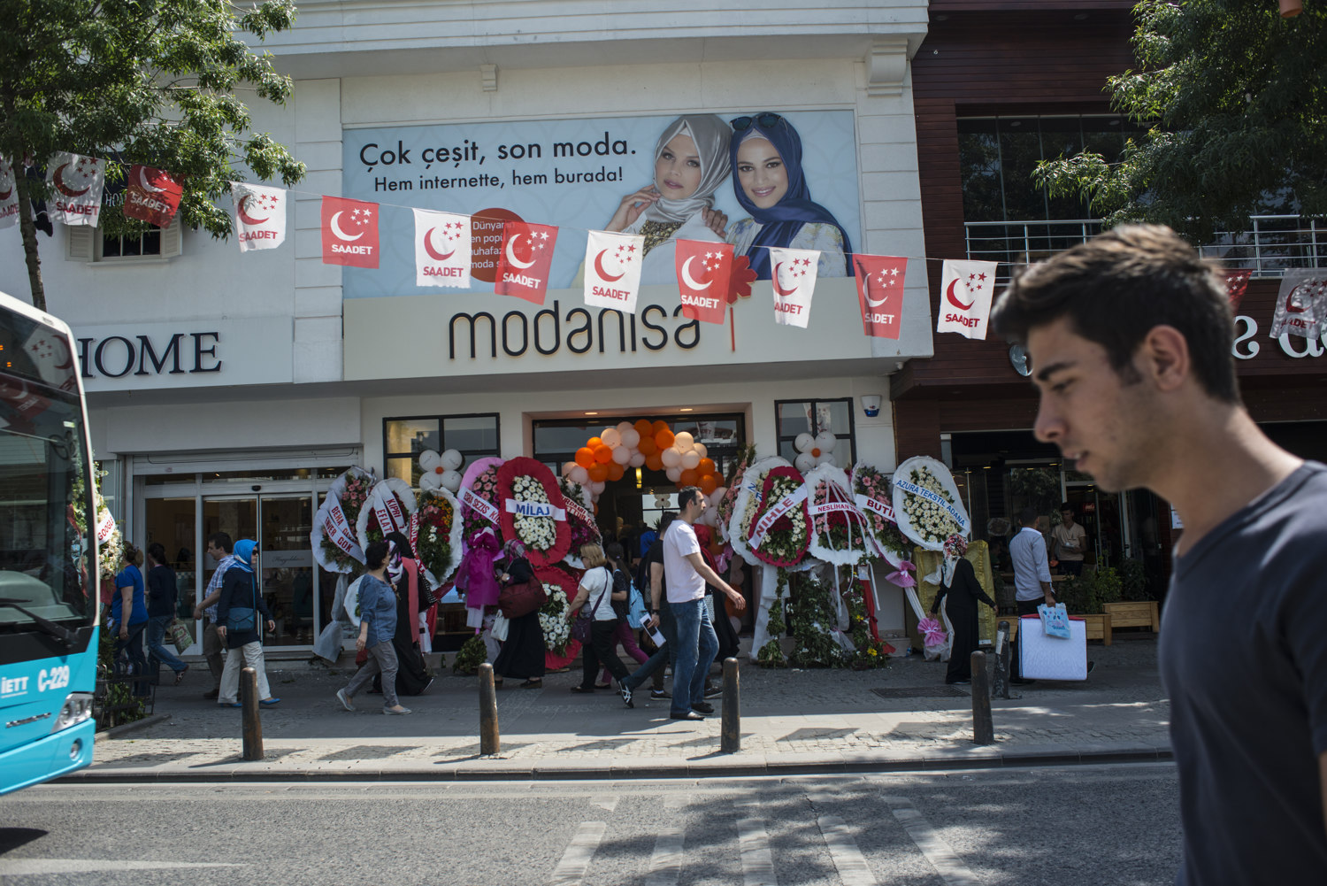  The grand opening of Modanisa's first store. The brand, previously found exclusively online is expanding to stores with two locations in Istanbul, Turkey.  