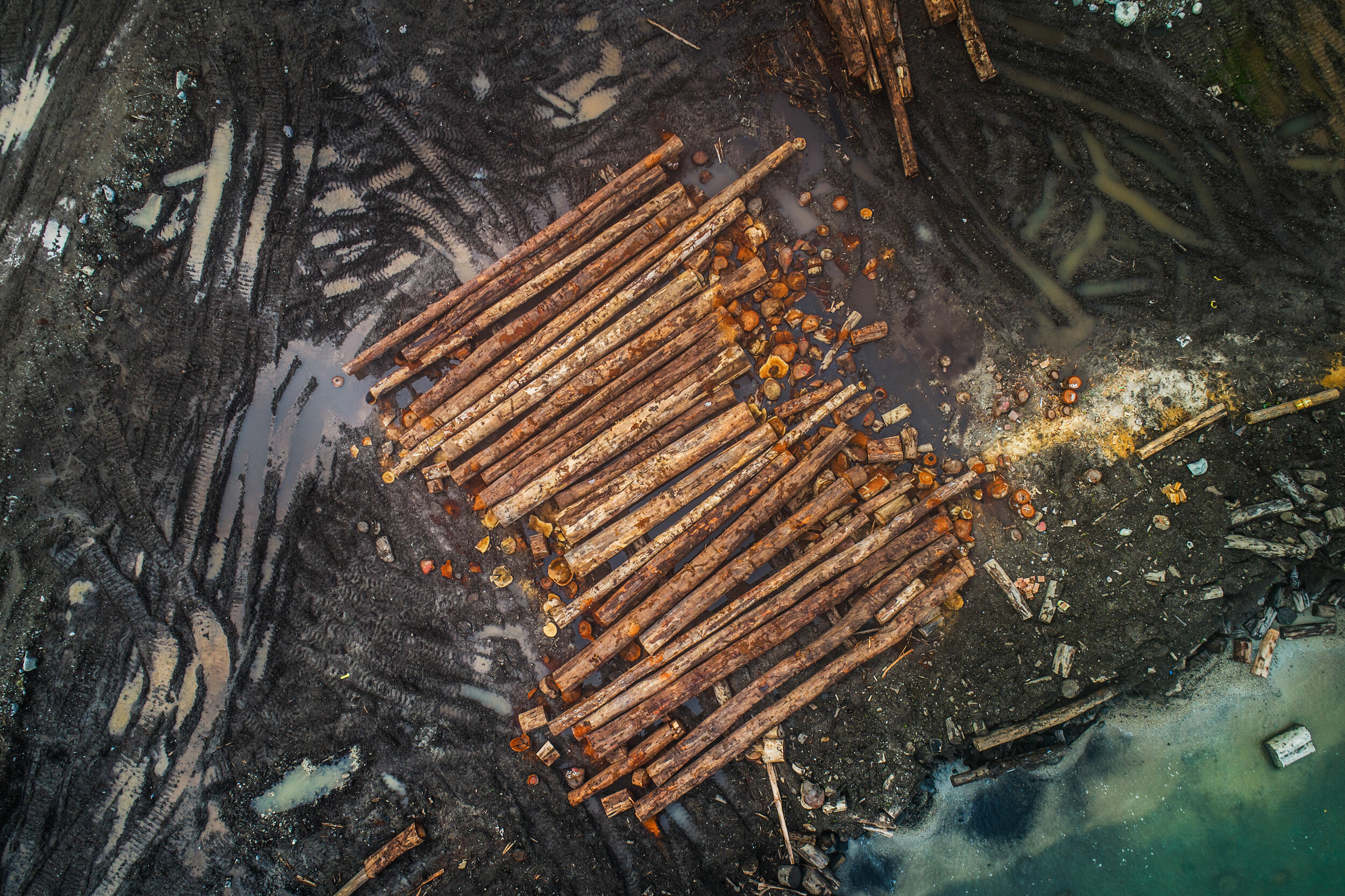  A logging point on the Eastern Tip of Guadalcanal Island used by the Apex company on September 23rd, 2019. These logging points are crucial for moving round logs to ships and out of the country. Because these points are so remote it makes it difficu