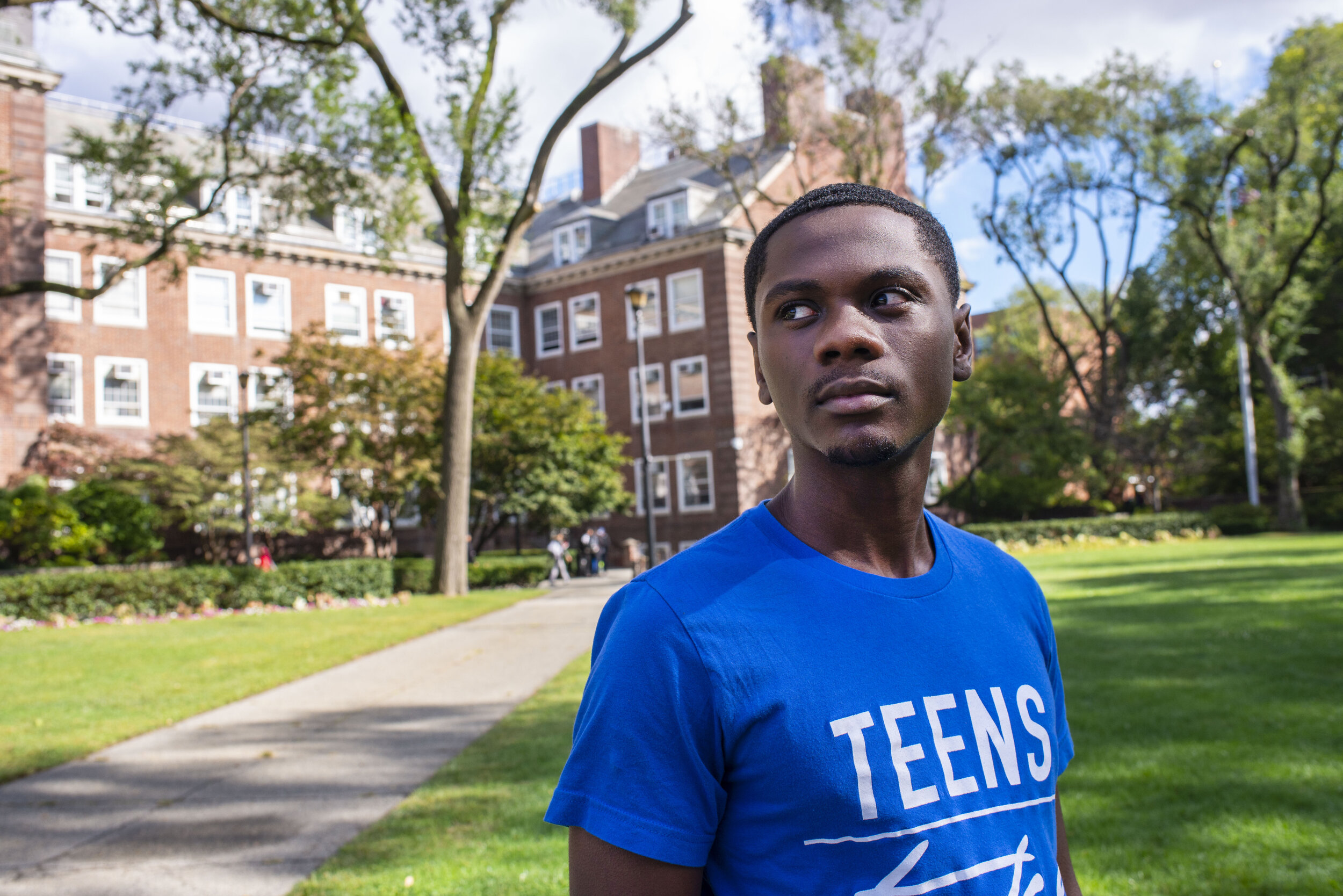  Lennox Thomas, photographed on the campus of his High School in conjunction with Brooklyn College on October 4th, 2019. Thomas is a member of Teens Take Charge, a  student-led organization that aims to end segregation in New York schools. 