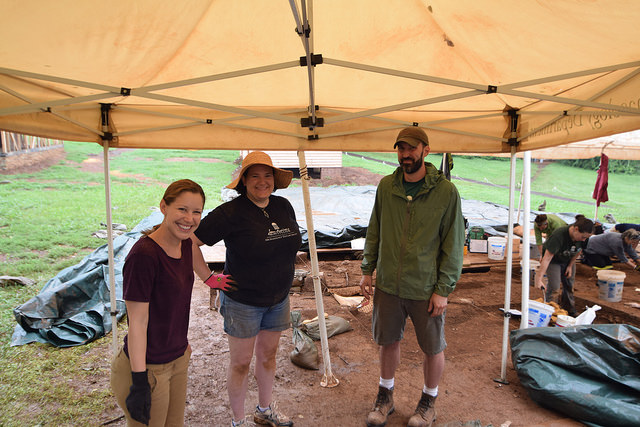 Out in the field with Montpelier Senior Research Archaeologist Terry Brock and my volunteer partner Emily