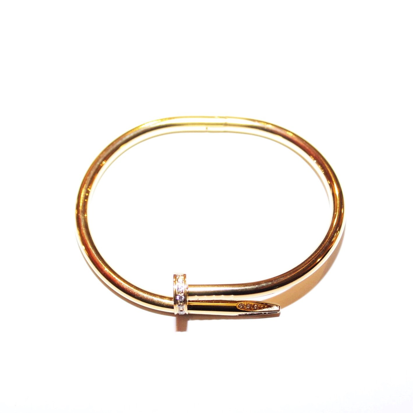 Cartier Replica Twisted Carpenter Nail Shaped Gold Plated Bangle Bracelet -  PurseValley Factory