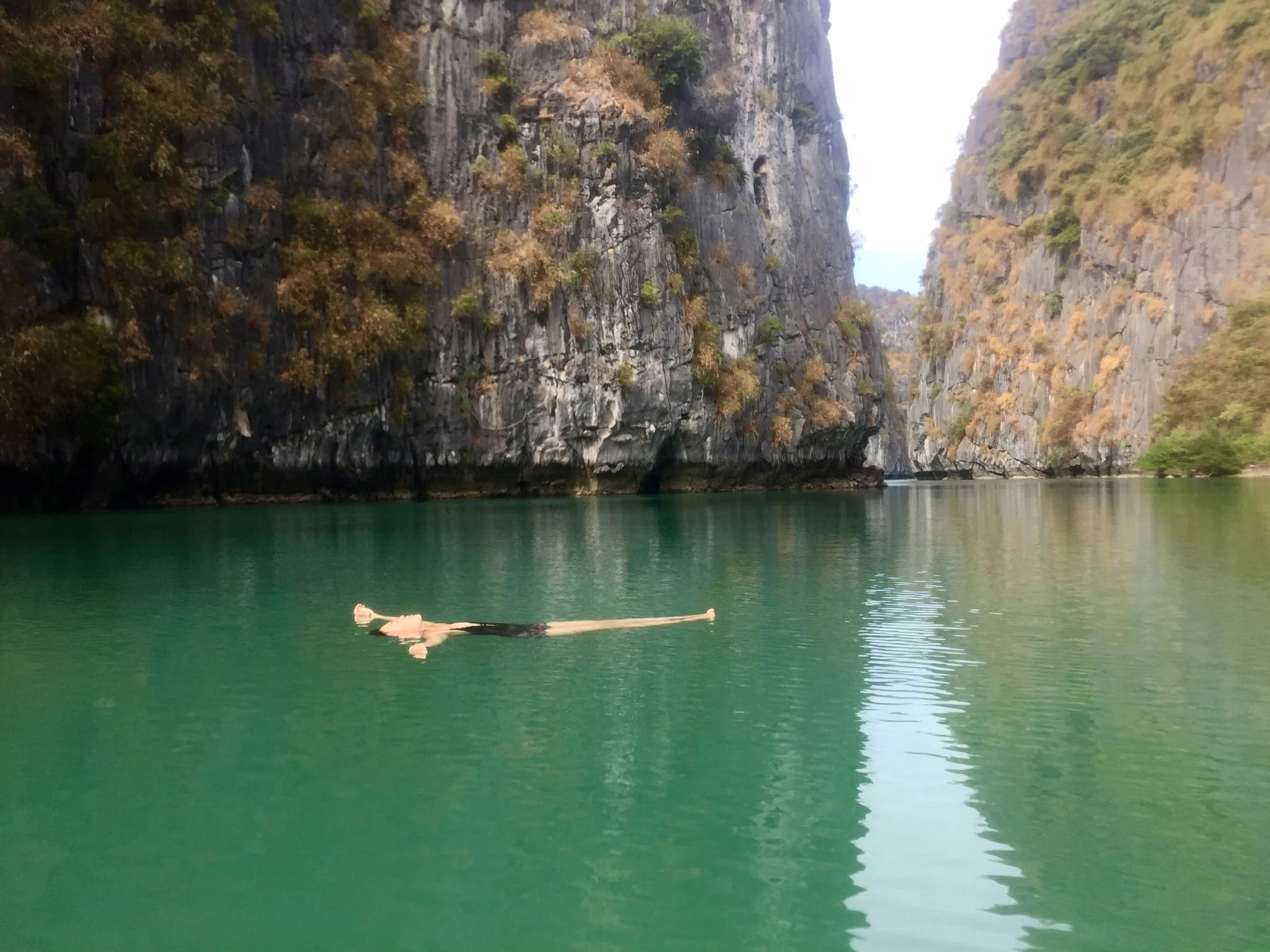 Floating in "Mergoddess Cove", Cat Ba Island, Vietnam